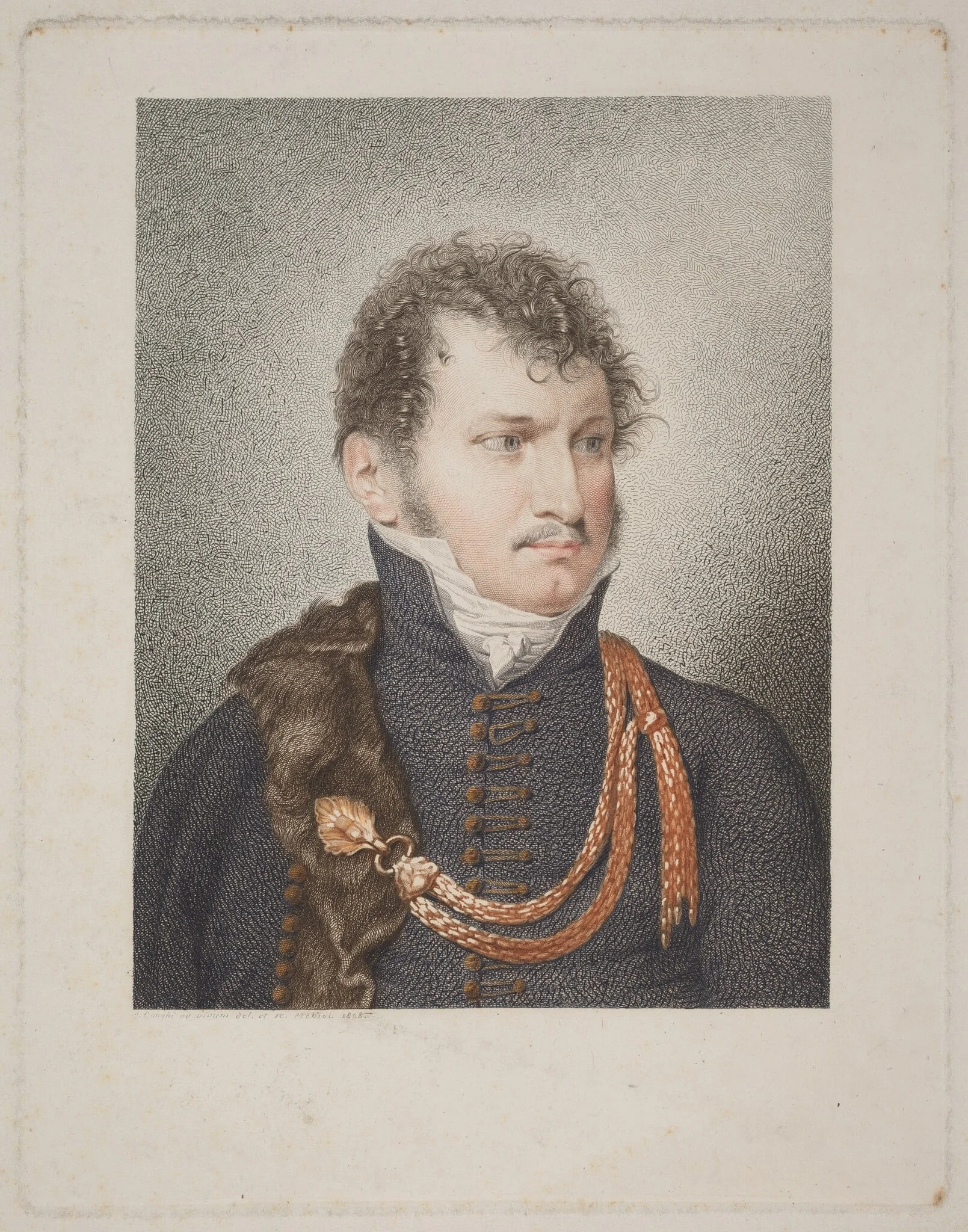 Baron Brudern, by Giuseppe Longhi, ink, 1808