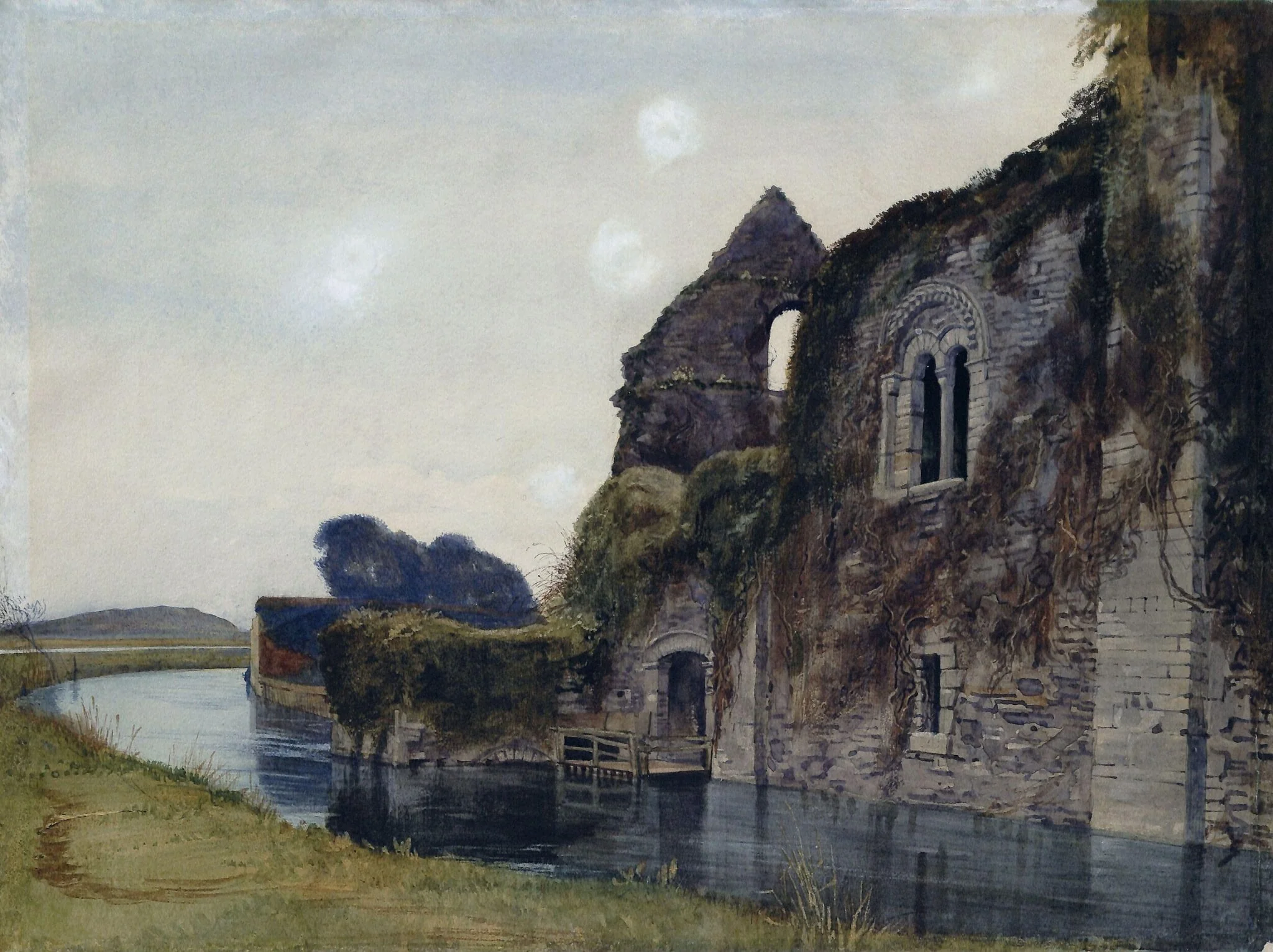 Ruined Castle, by The 9th Earl of Carlisle George Howard, watercolor, 1870