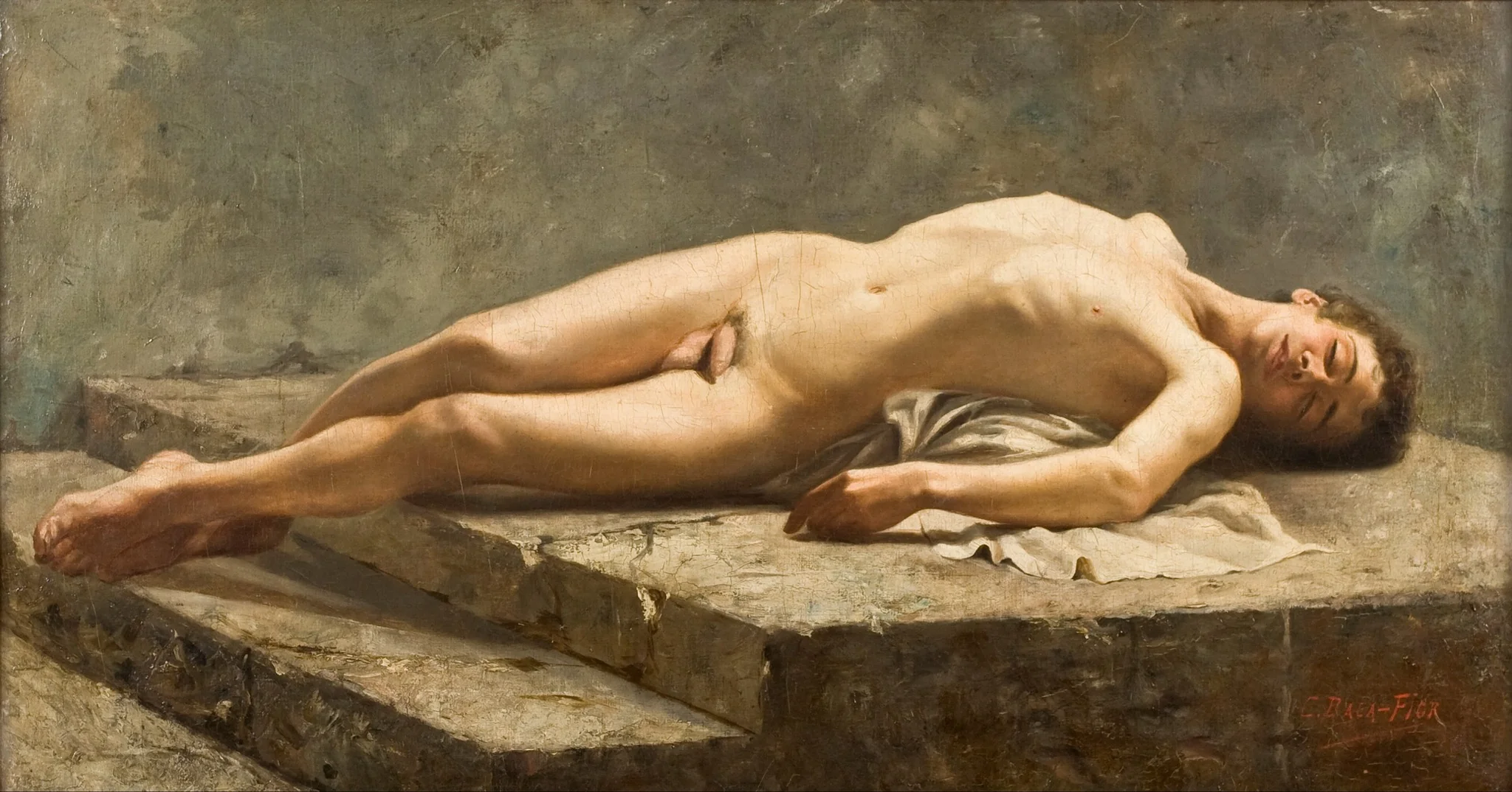 Abel muerto, by Carlos Baca-Flor, oil, 1894