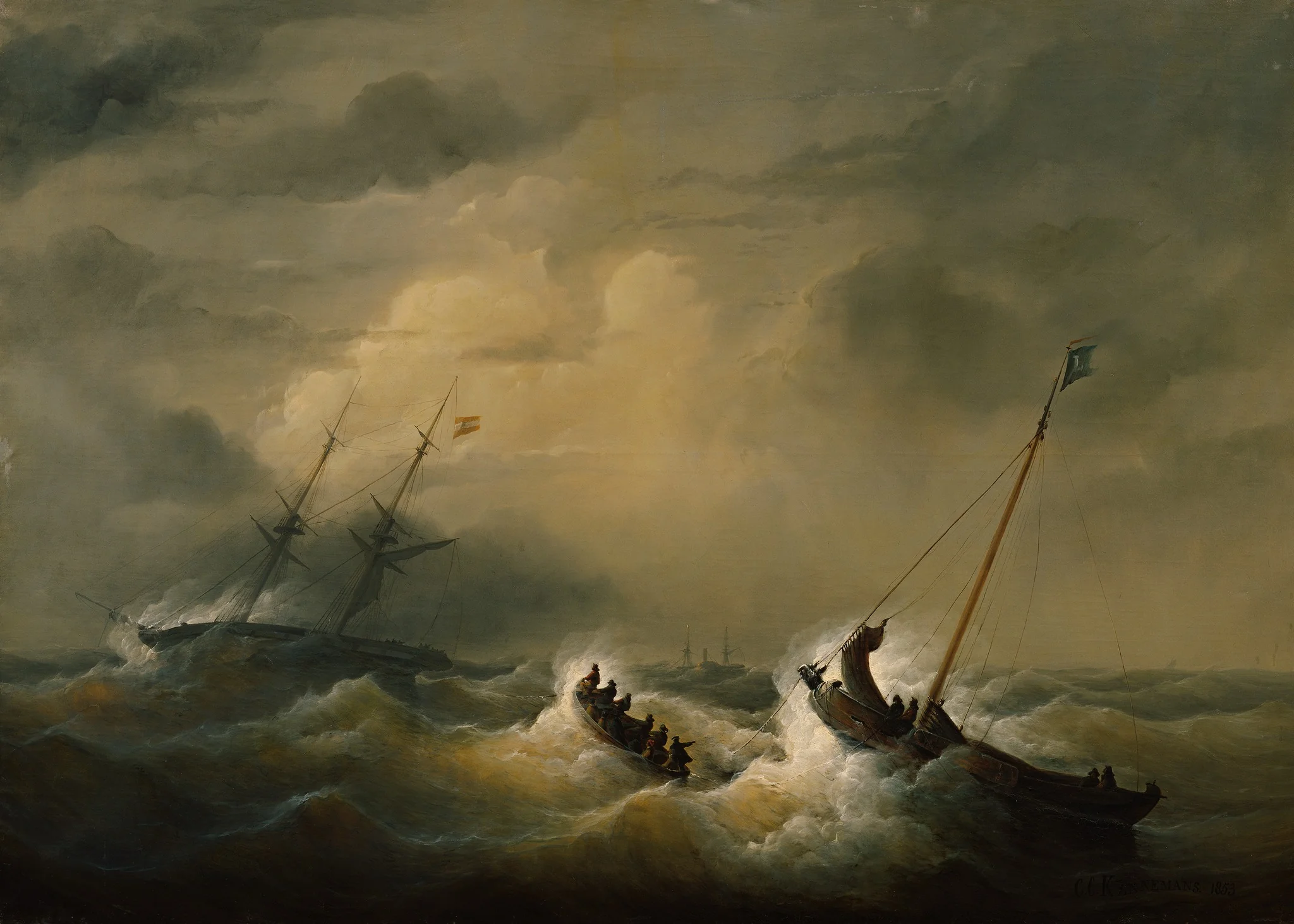 The Rescue of the Crew of the Austrian Brig "Pegno D'Amicizia" on 25 October 1852
