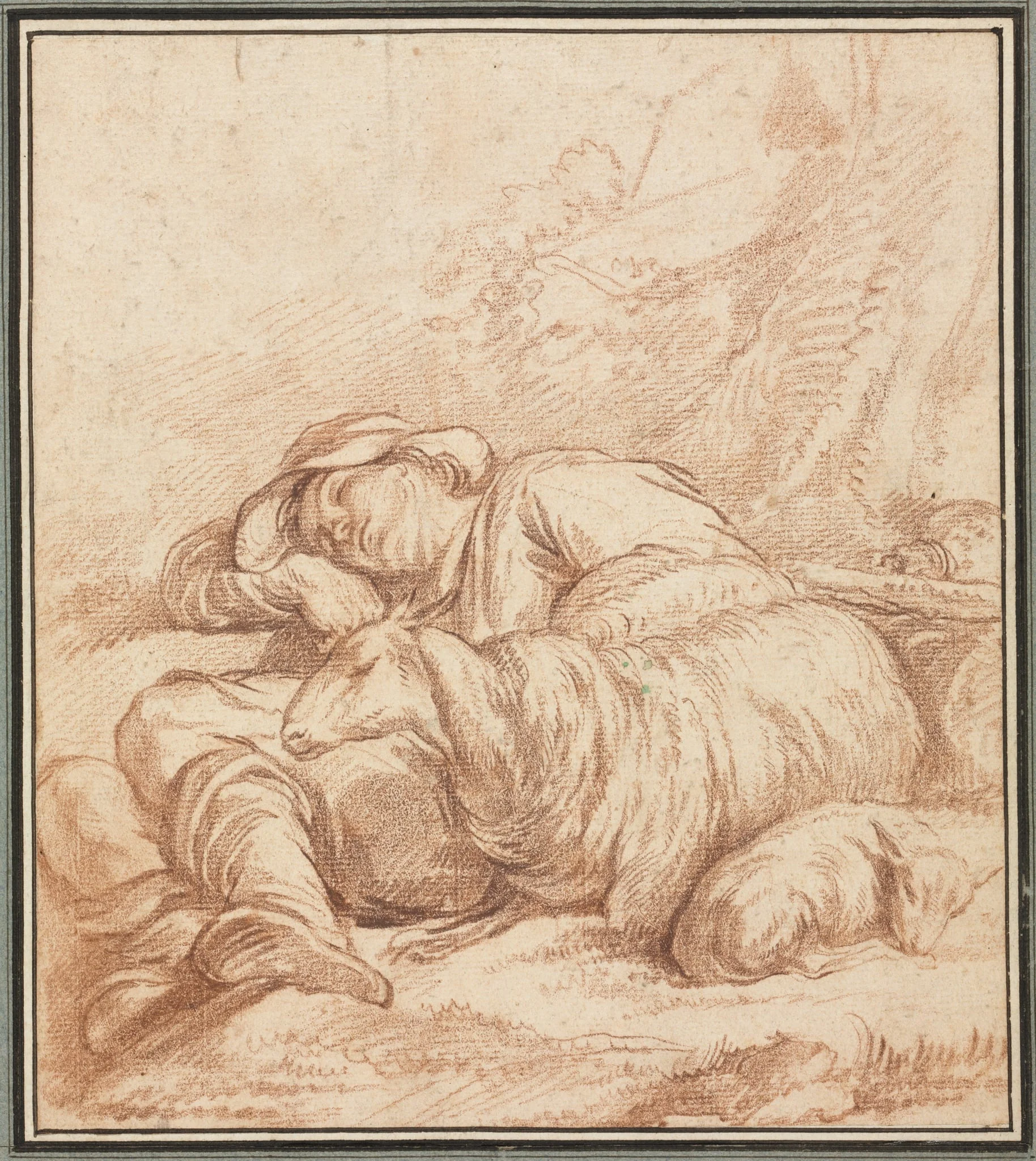A Sleeping Shepherd, by Pierre Alexandre Wille, 1798