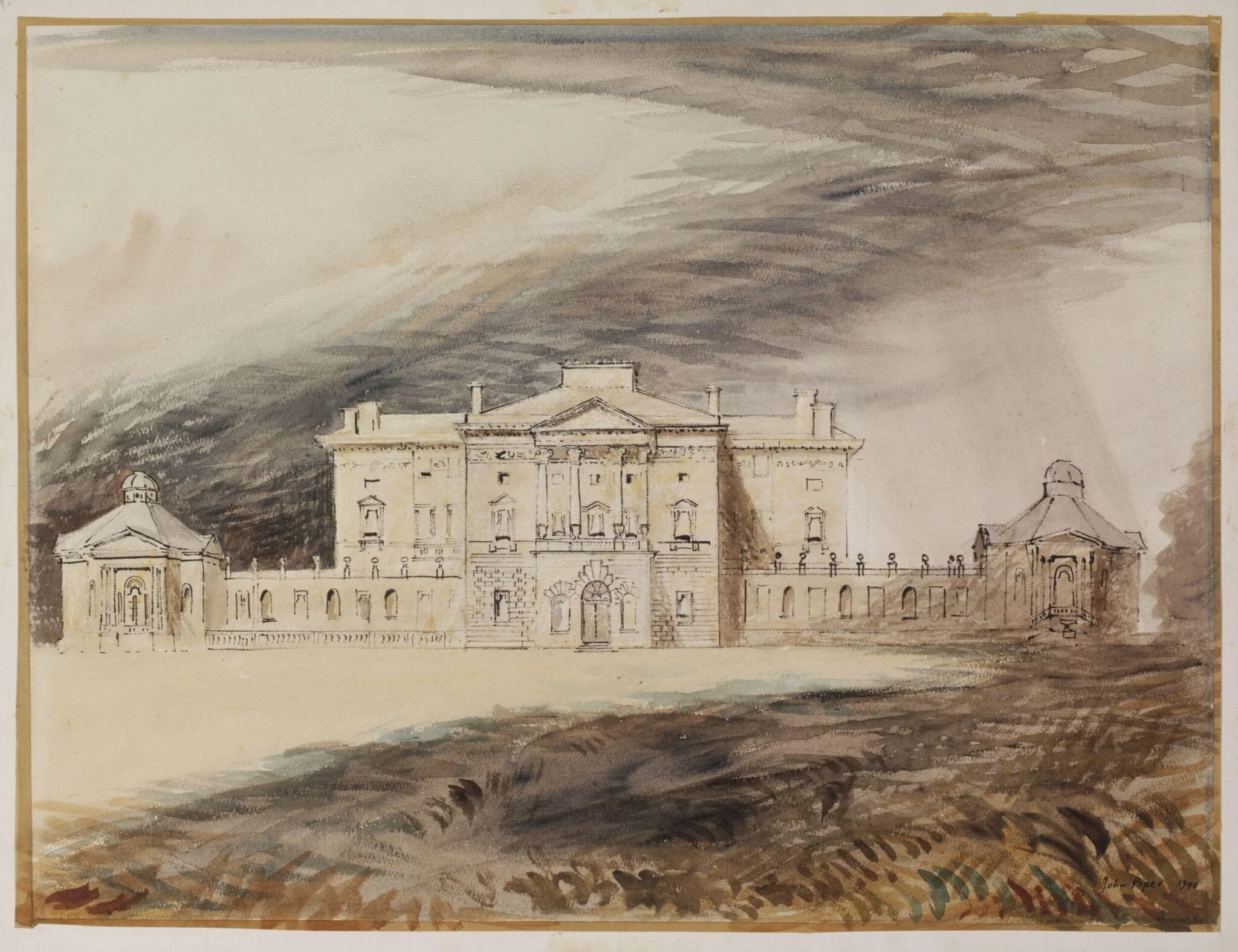 Buckland House, near Faringdon, by Piper, watercolor, 1940