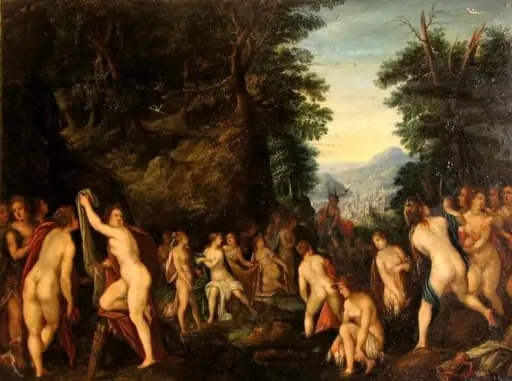 Diana la baie pândită de Acteon