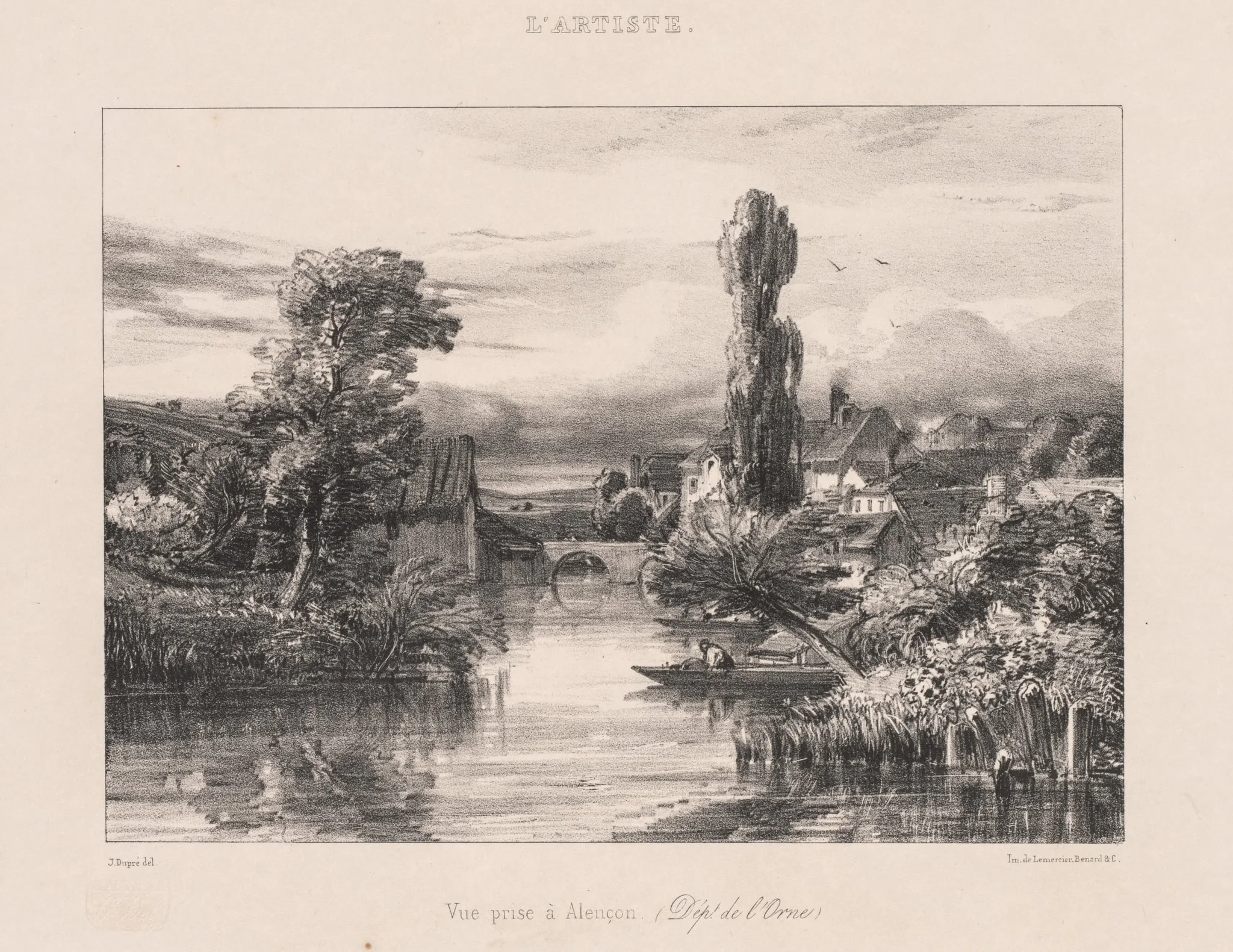 View taken at Alençon (Vue Prise à Alençon), by Jules Dupré, 1839