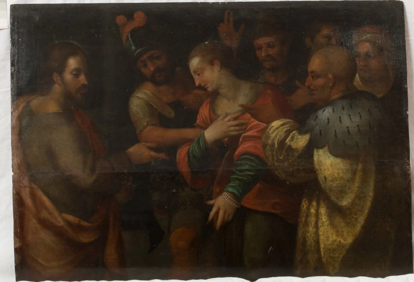 Die Ehebrecherin vor Jesus, by Unknown, 1850