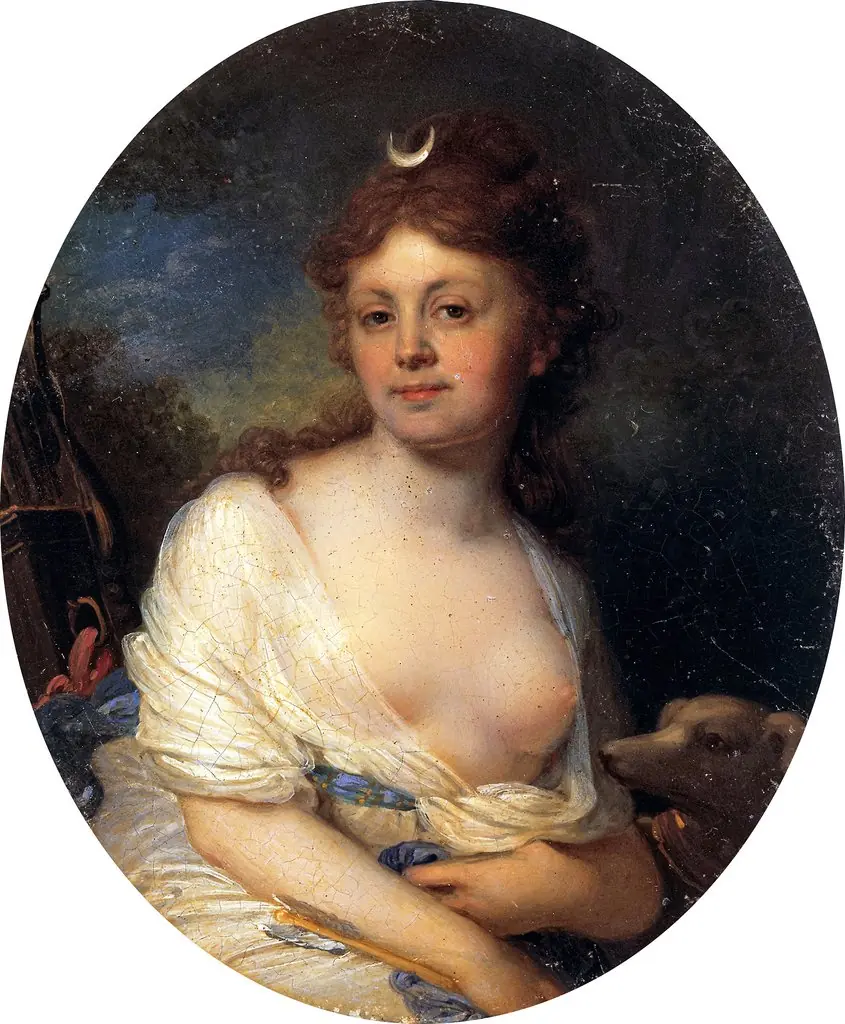 Portrait of Elizabeth Grigorievna Temkin in Diana's image