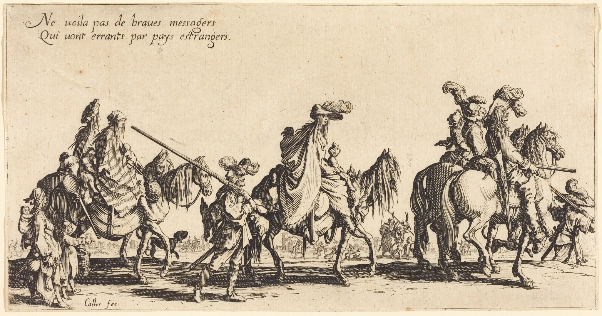 The Bohemians Marching: The Vanguard, by Jacques Callot, ink, 1621