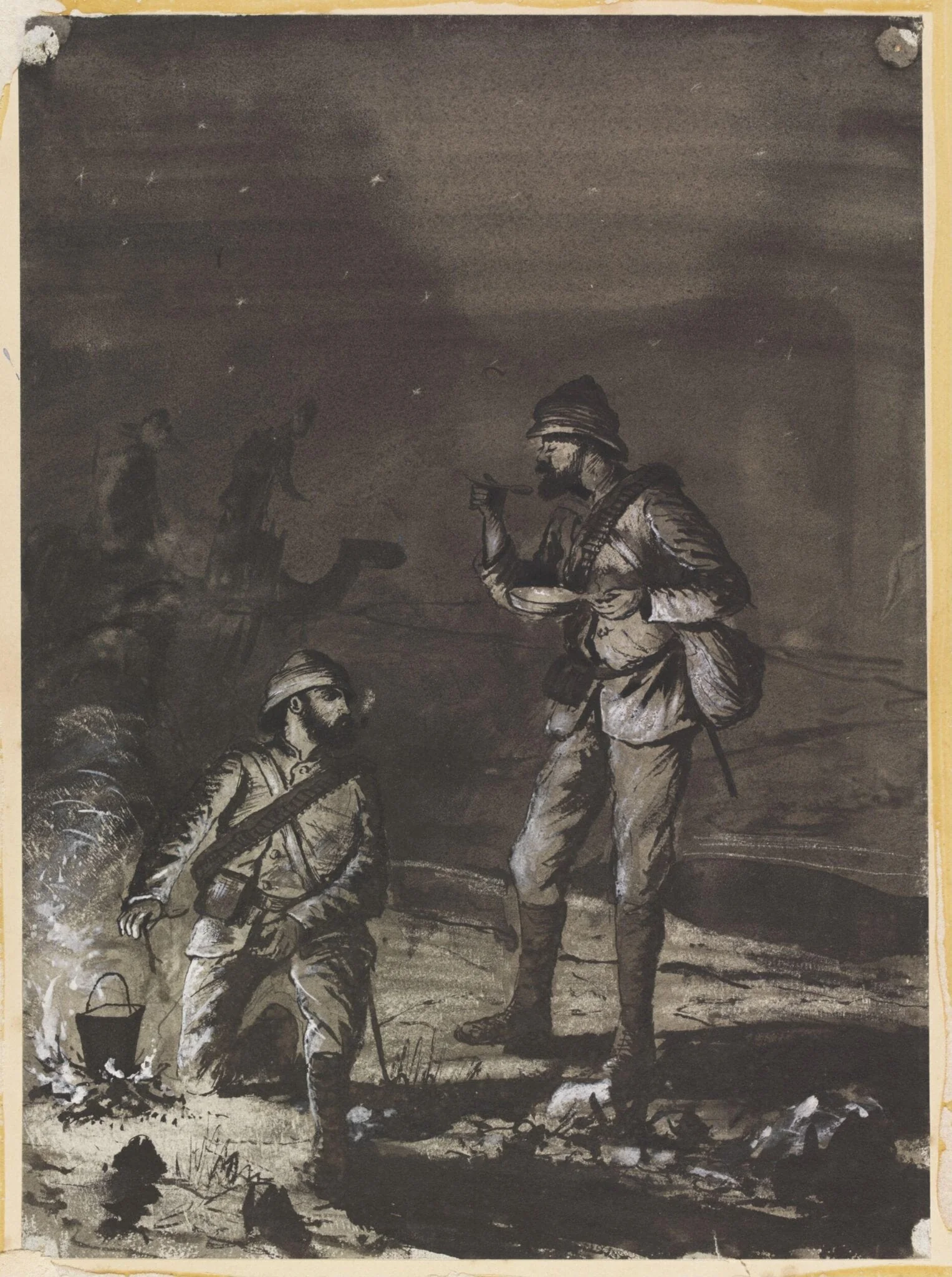 With the Desert Column, 1885   Supper time.