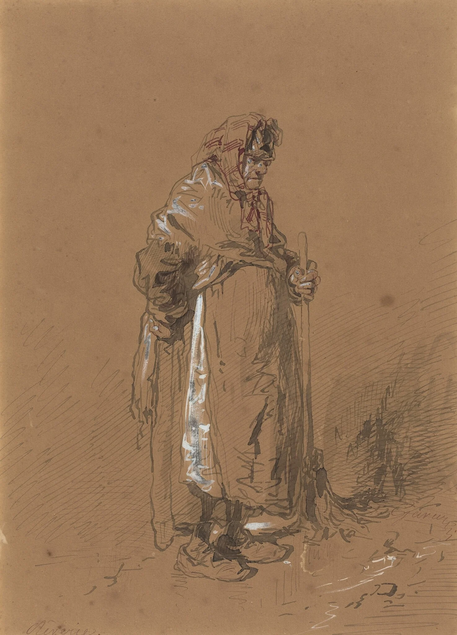 Reverie, by Paul Gavarni, ink, 1835