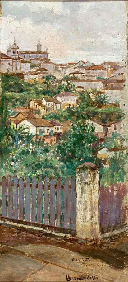 Landscape of Ouro Preto, by Henrique Bernardelli, oil, 1850