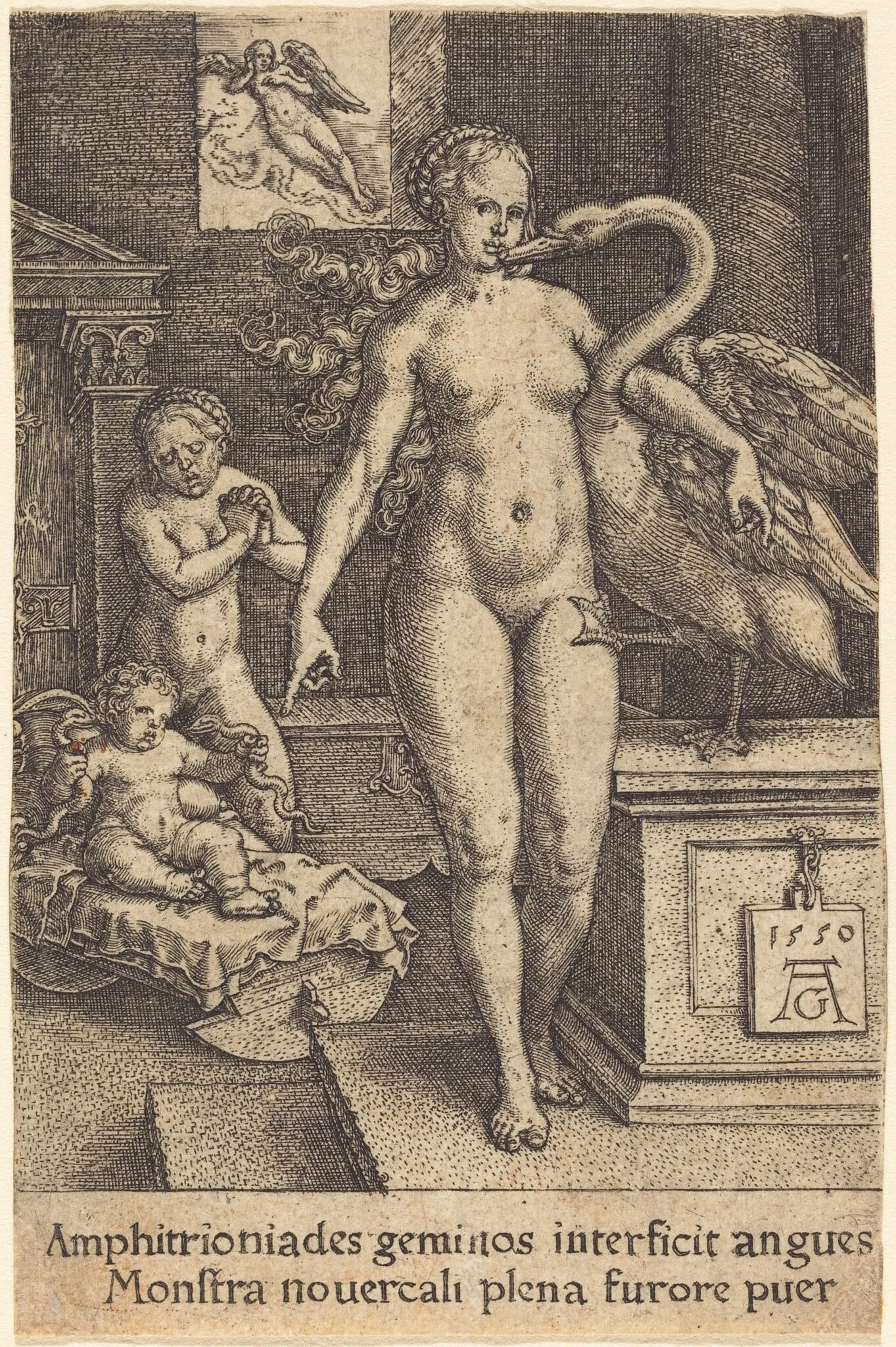 Hercules as a Child, by Heinrich Aldegrever, 1550