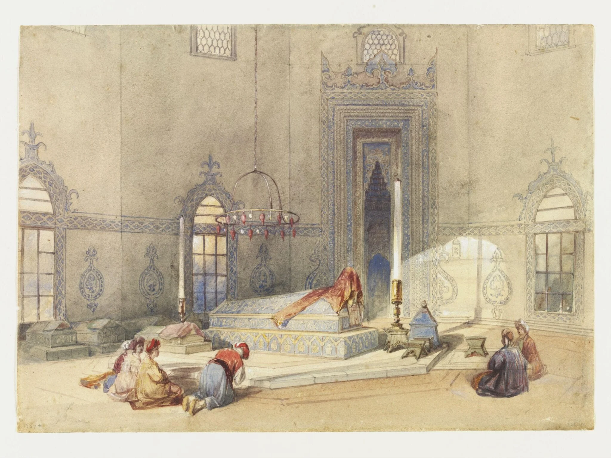 The Mausoleum of Sultan Mahomed, Brusa, by Thomas Allom, watercolor, 1838