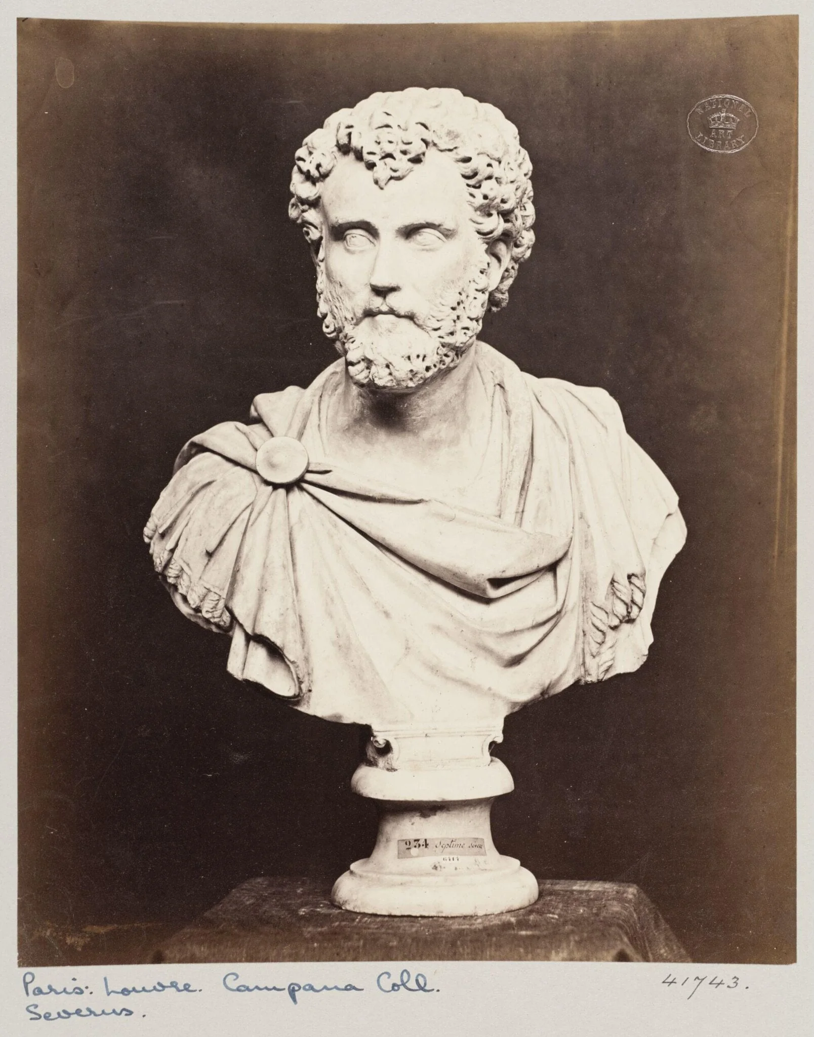 Marble bust of Septimus Severus, by Louise Laffon, photographic, 1864