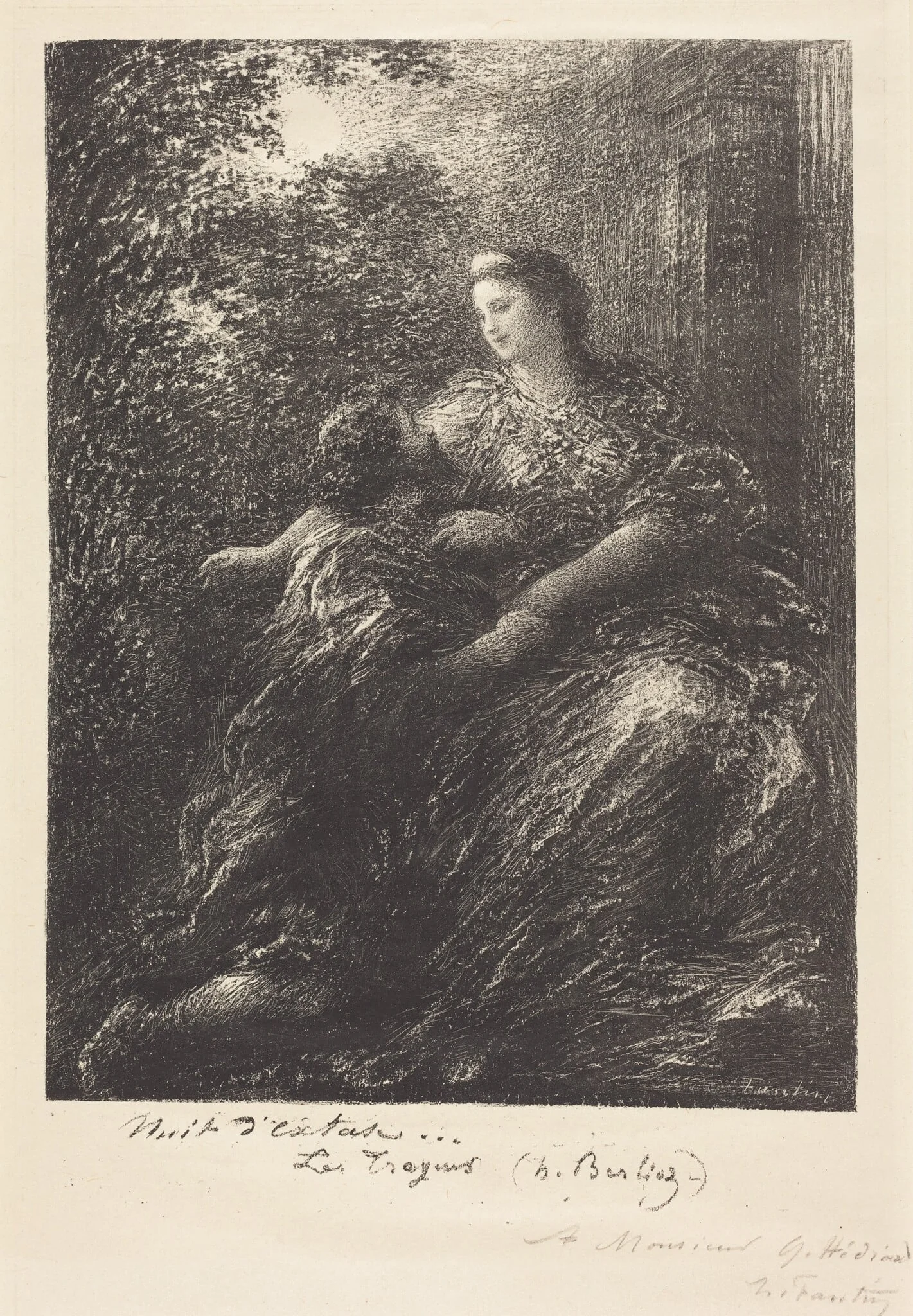 Duet from "The Trojans" (6th plate), by Henri Fantin-Latour, ink, 1894
