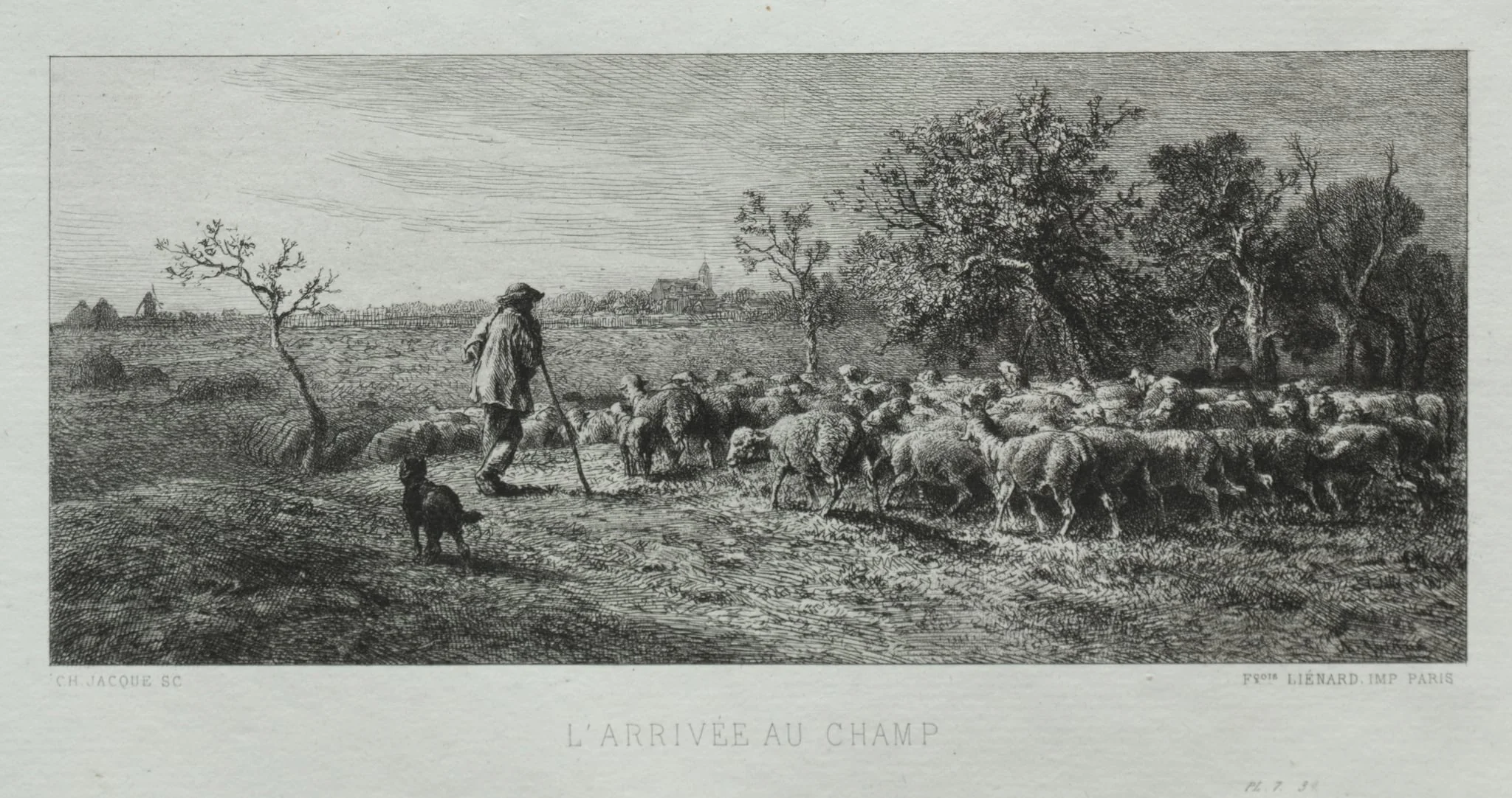 Arriving at the Field, by Charles Jacque, 1864