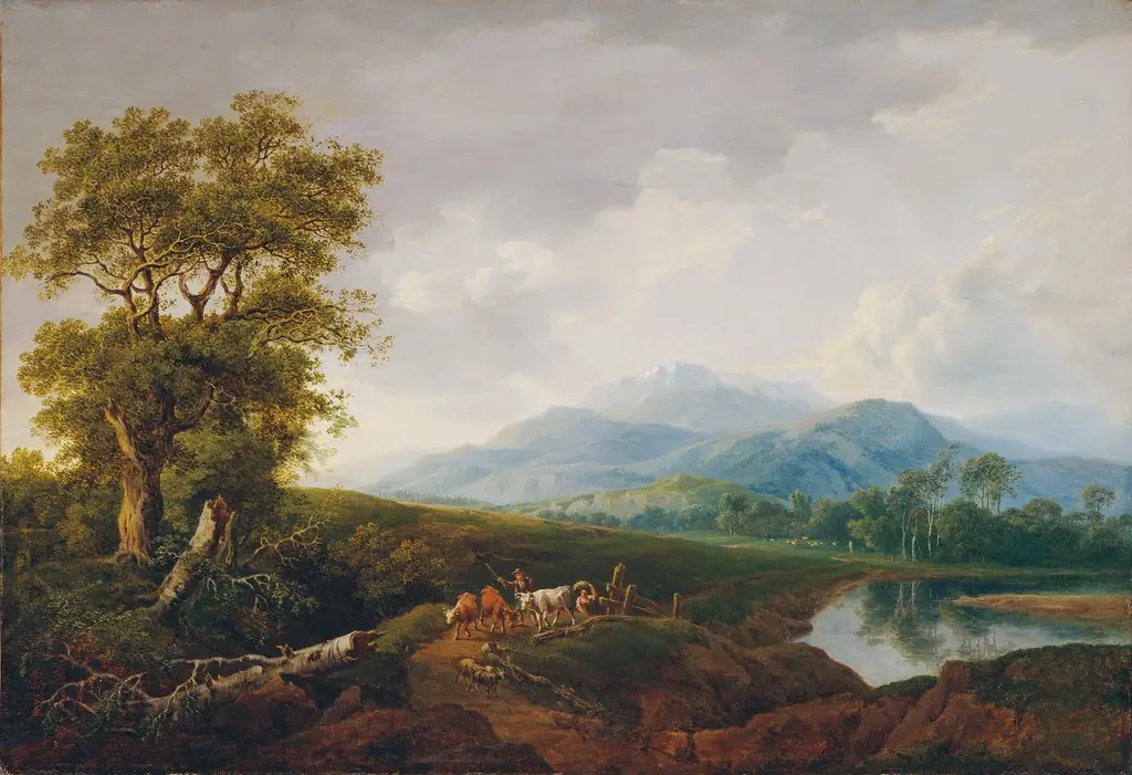 Landscape with snow mountain