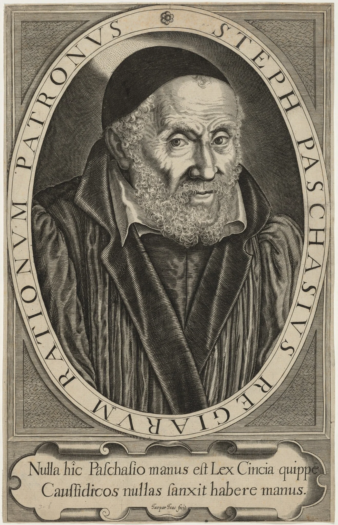 Stephen Paschasius, by Jaspar Isacsz, ink, 1614