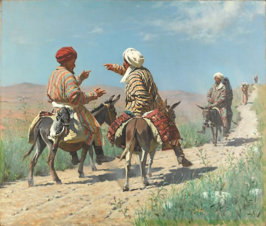 Mullah Rahim and Mullah Kerim on his way to the bazaar are quarreling