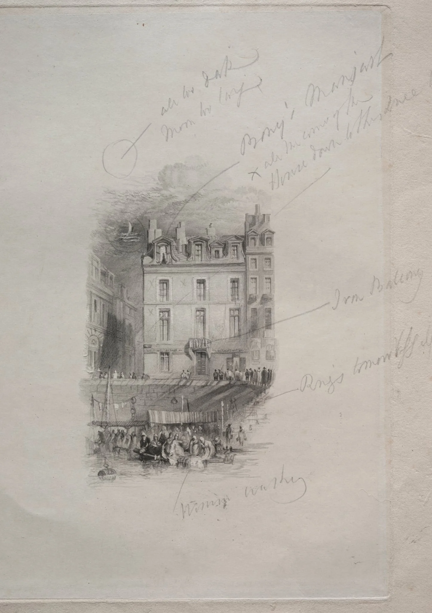 Napoleon's Logement, Quai Conti, by John Horsburgh, 1836