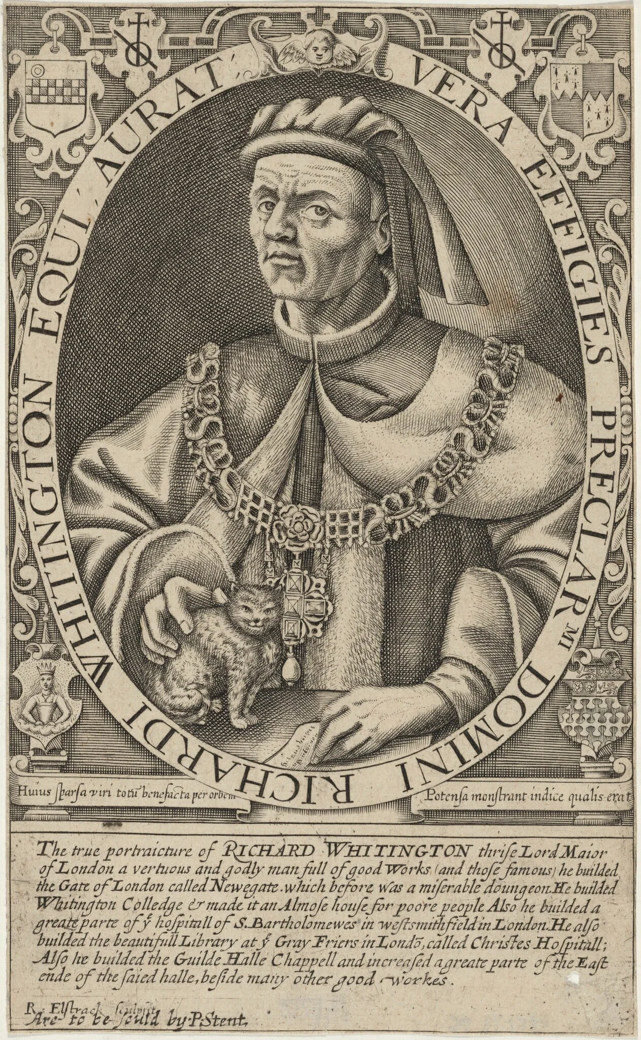 Sir Richard Whittington, by Renold Elstrack, ink, 1598