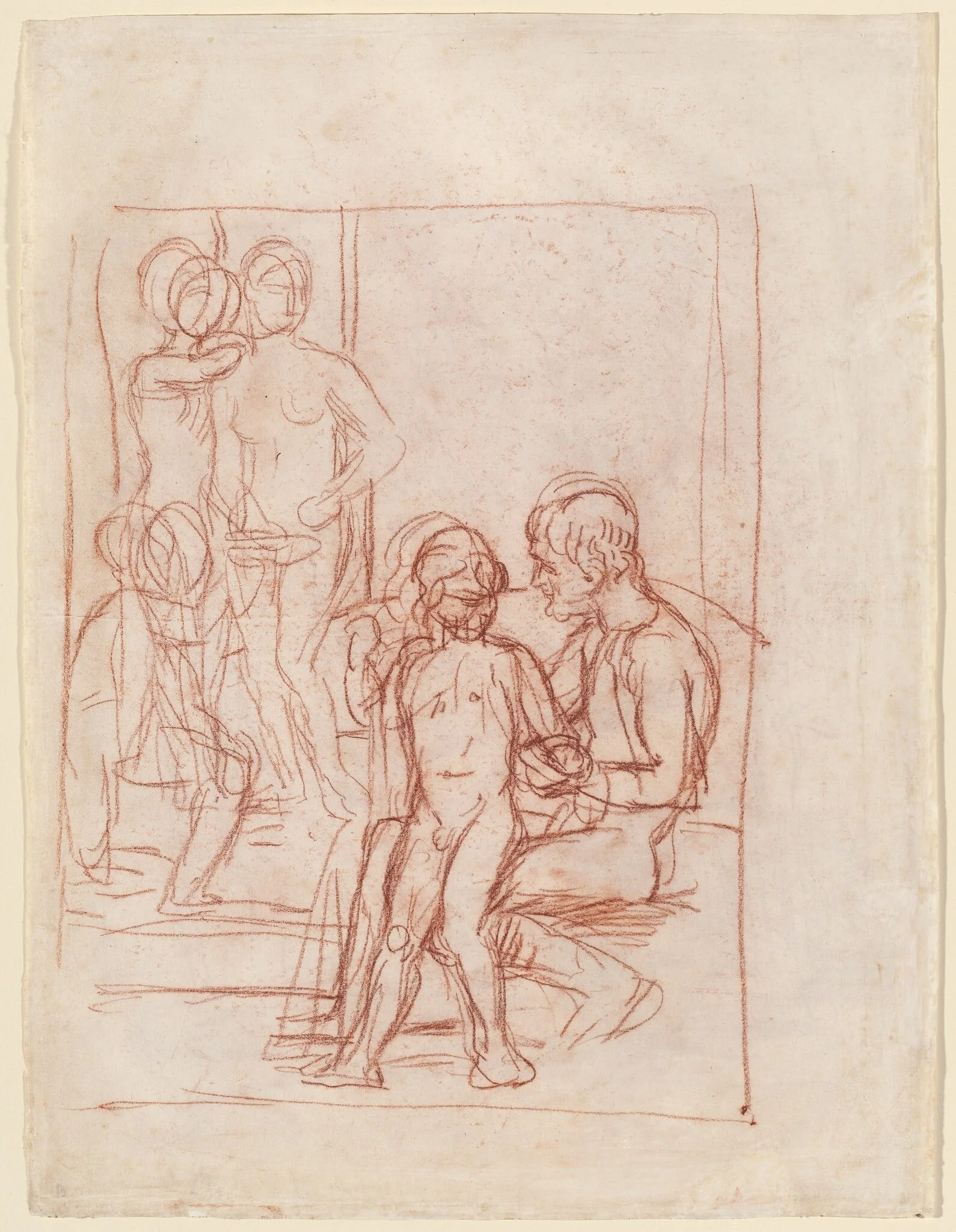 The Golden Age I, by Hans von Marées, chalk, 1879