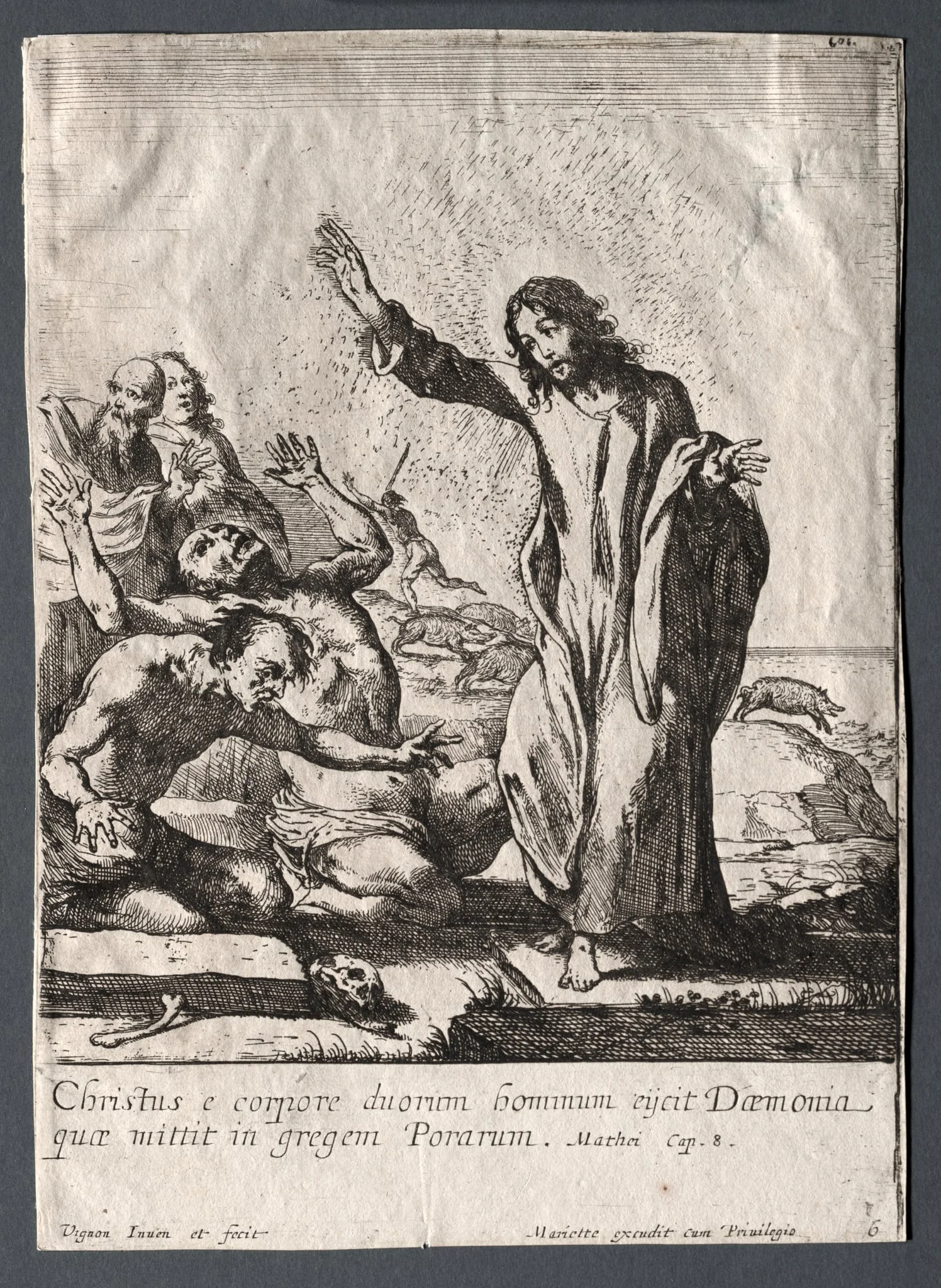 The Miracles of Jesus Christ:  Christ Delivering the Possessed, by Claude Vignon, 1640