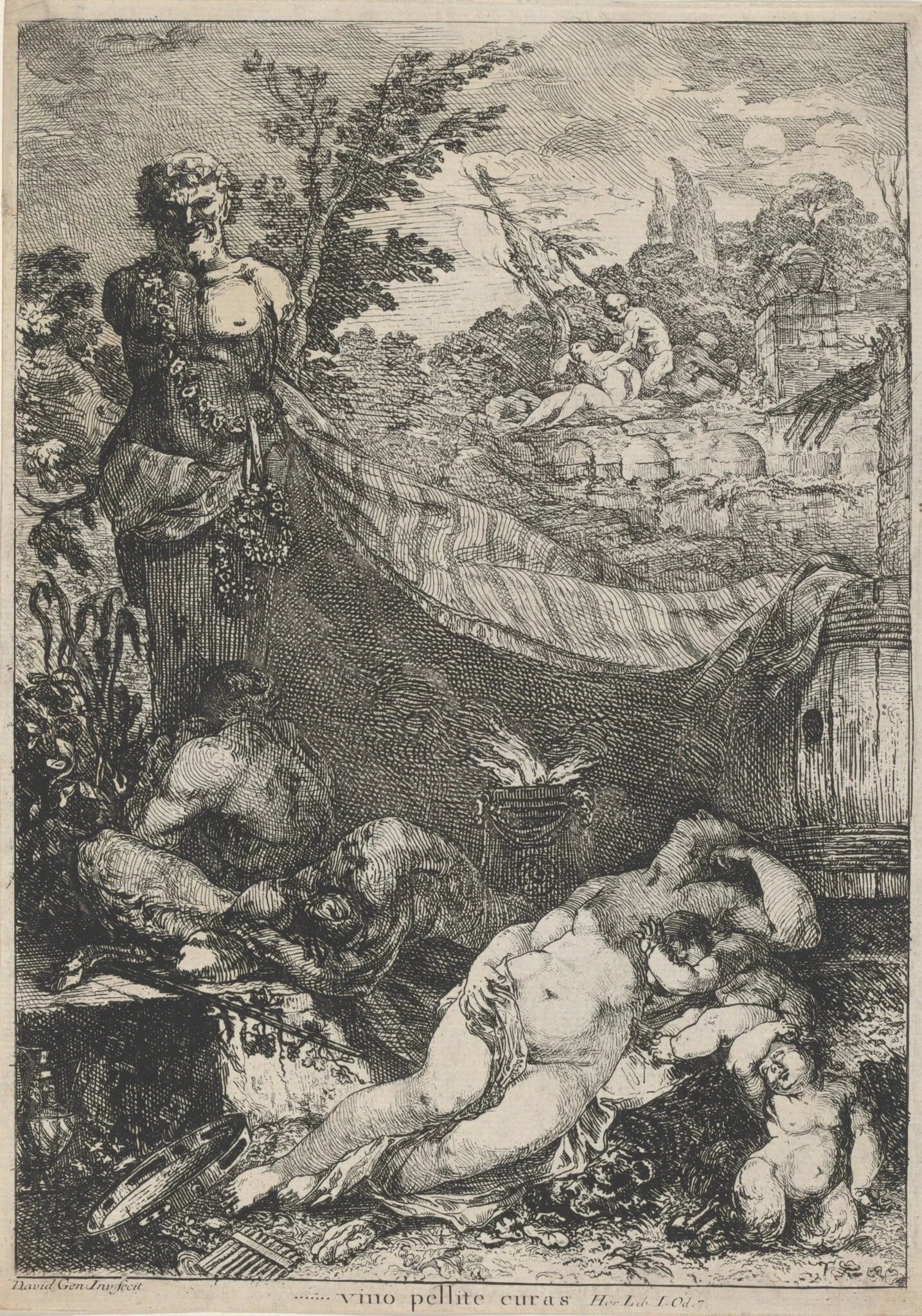 Bacchanal, by Giovanni David, ink, 1775