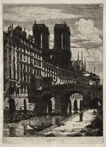 Etchings of Paris:  The Little Bridge