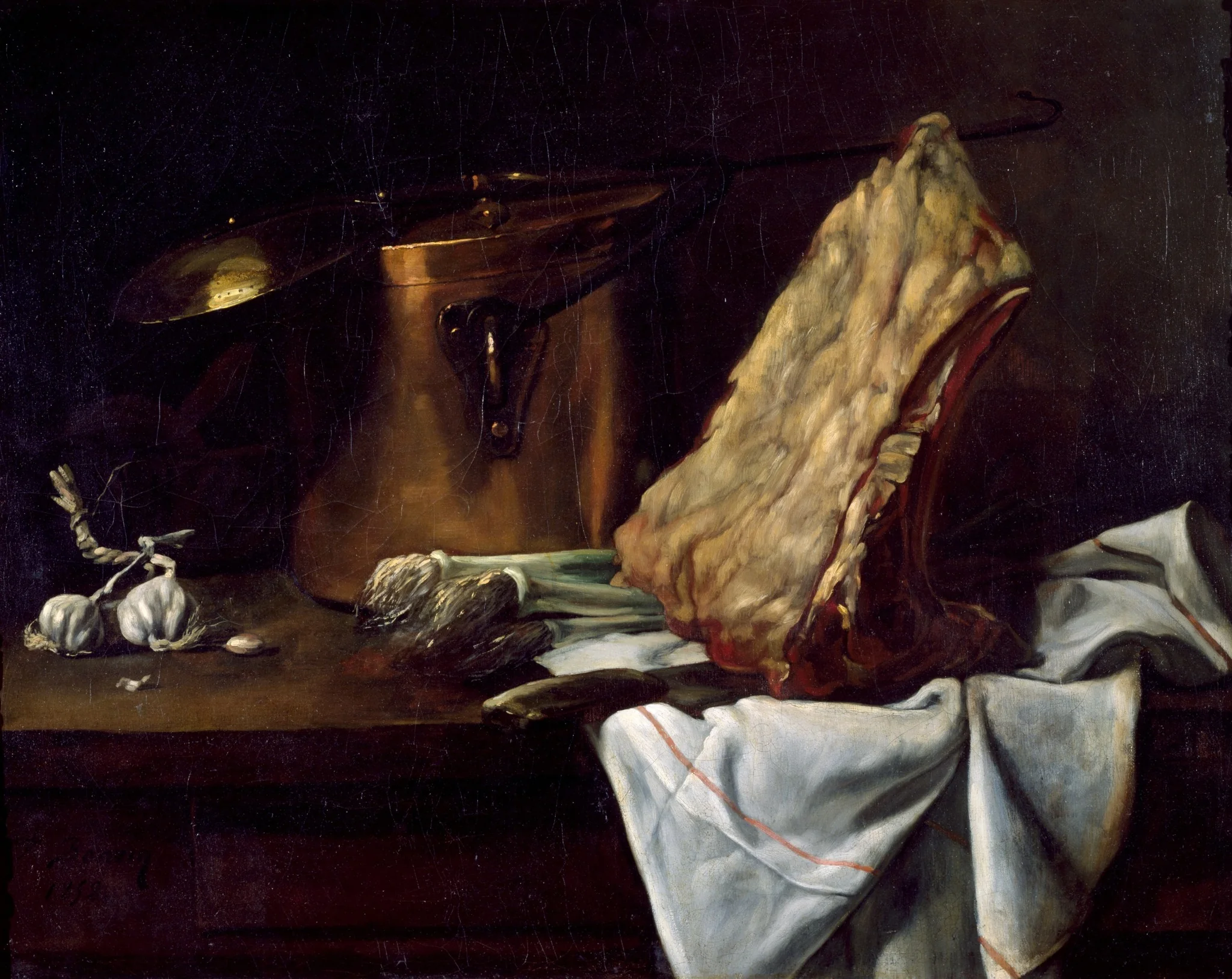 Still Life, by François Bonvin, oil, 1858