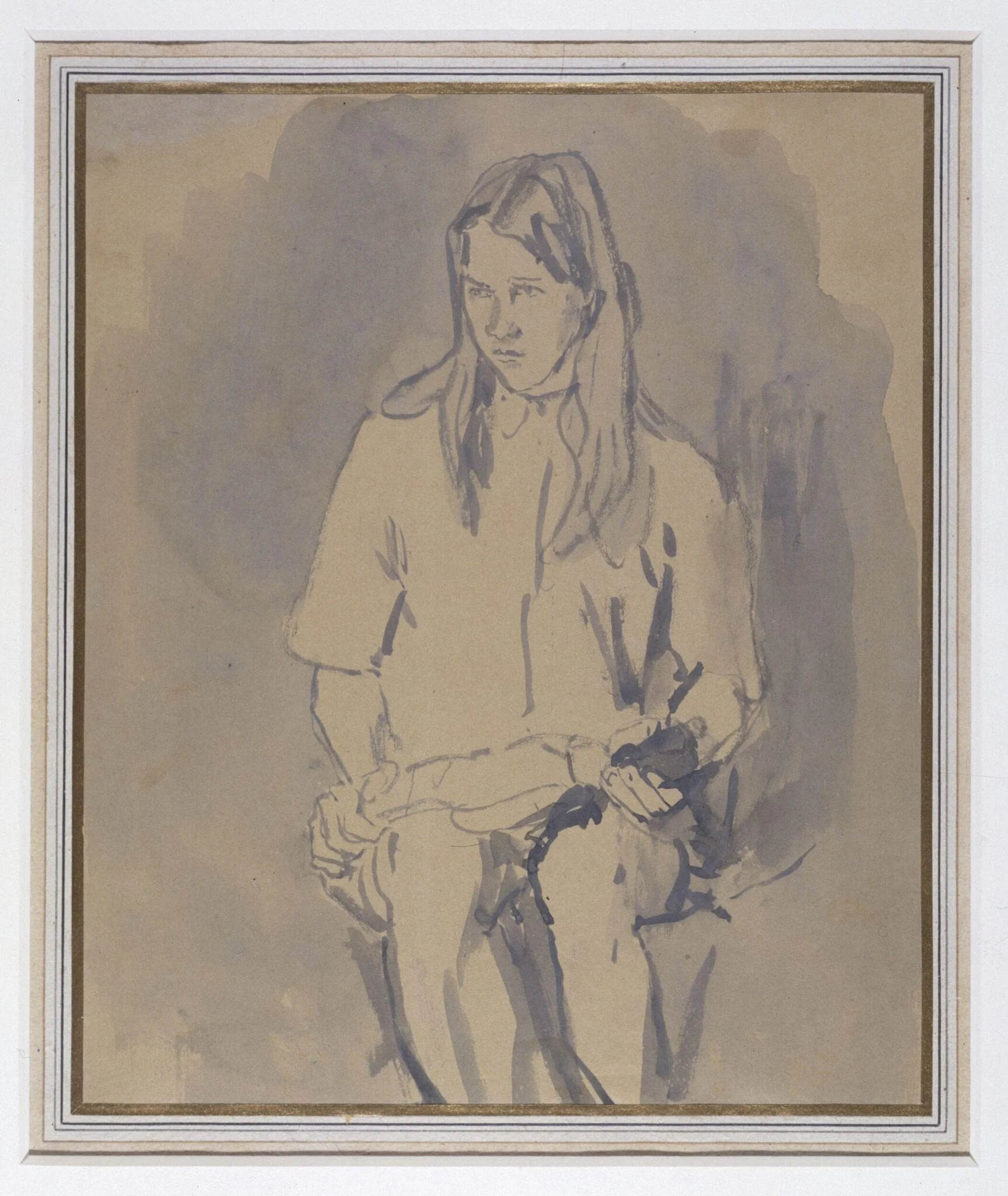 Elisabeth de Willman Grabowska as a girl, holding a doll across her knees