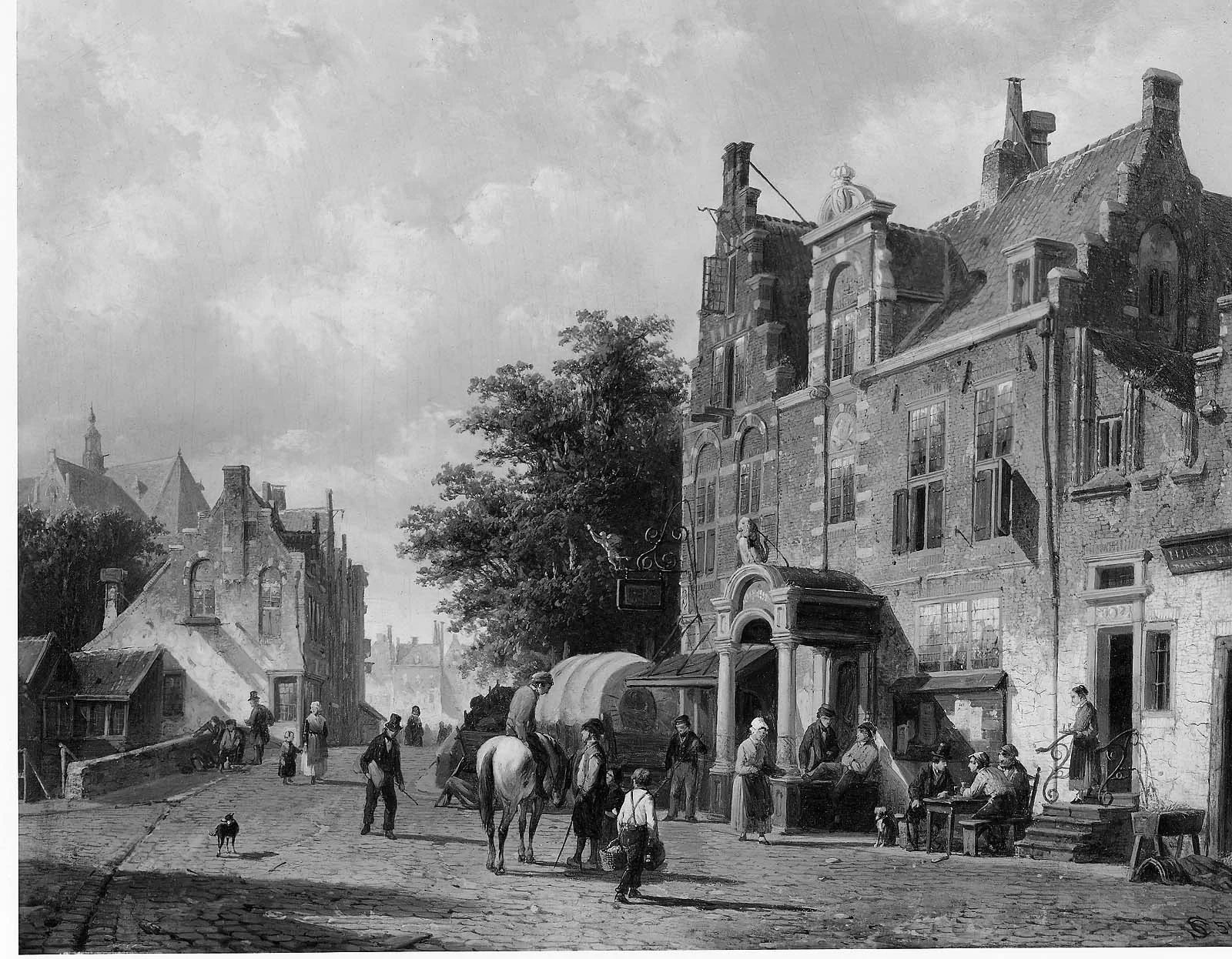 Street in Haarlem, by Cornelis Springer, unspecified, 1864