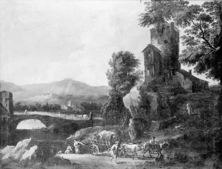 Mountain Landscape with Picturesque Buildings