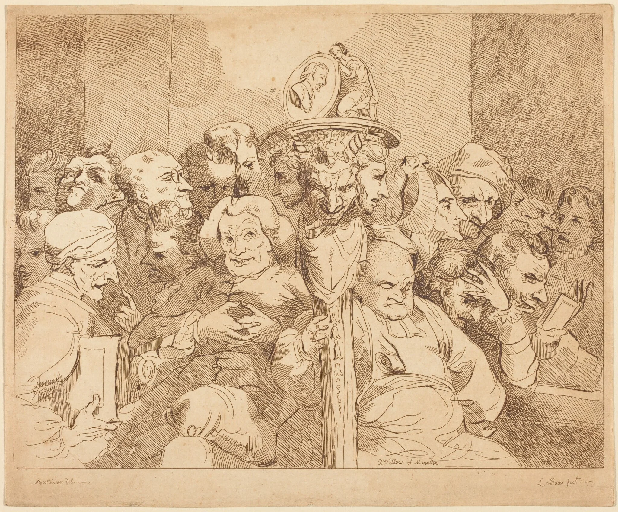 A Fellow of Maudlin, by Lydia Bates, ink, 1784