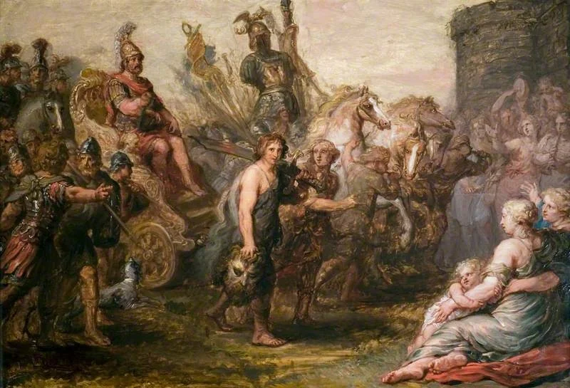 The Triumph of Saul (sketch), by Jan van den Hoecke, unspecified, 1642