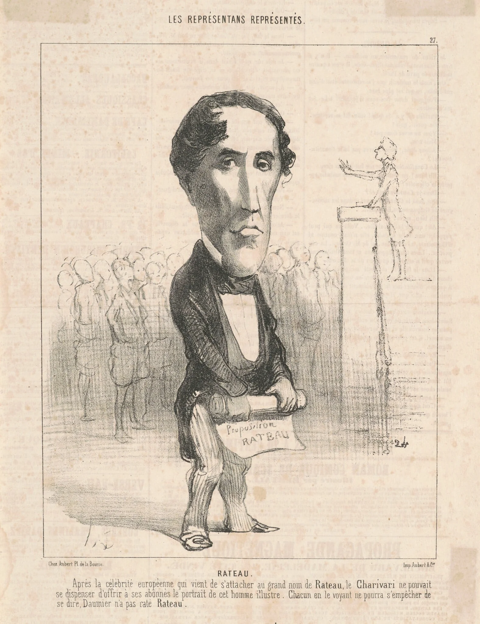 P. Lamotte Rateau, by Honoré Daumier, ink, 1849