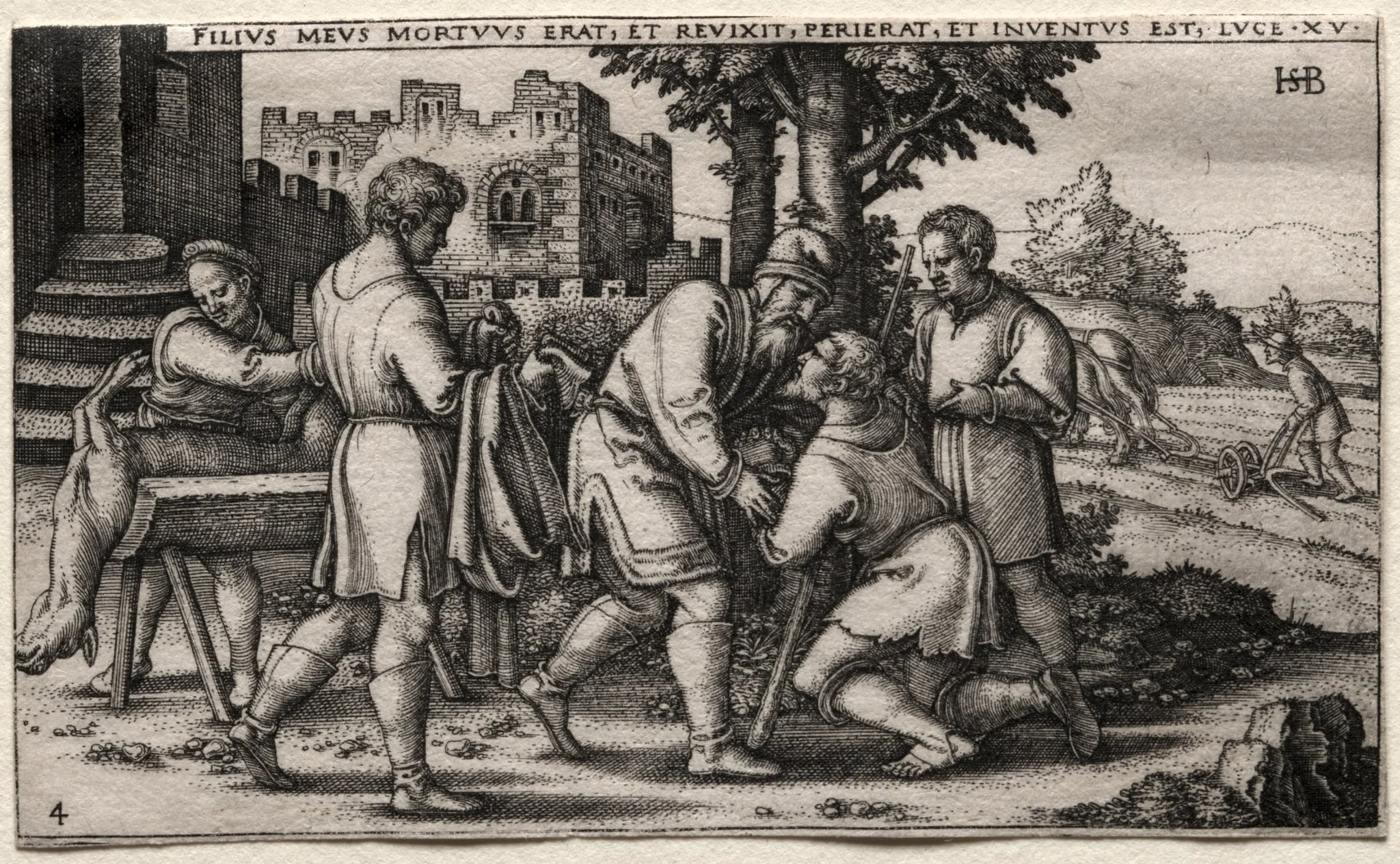 The Prodigal Son: Return of the Prodigal Son, by Sebald Beham, 1535