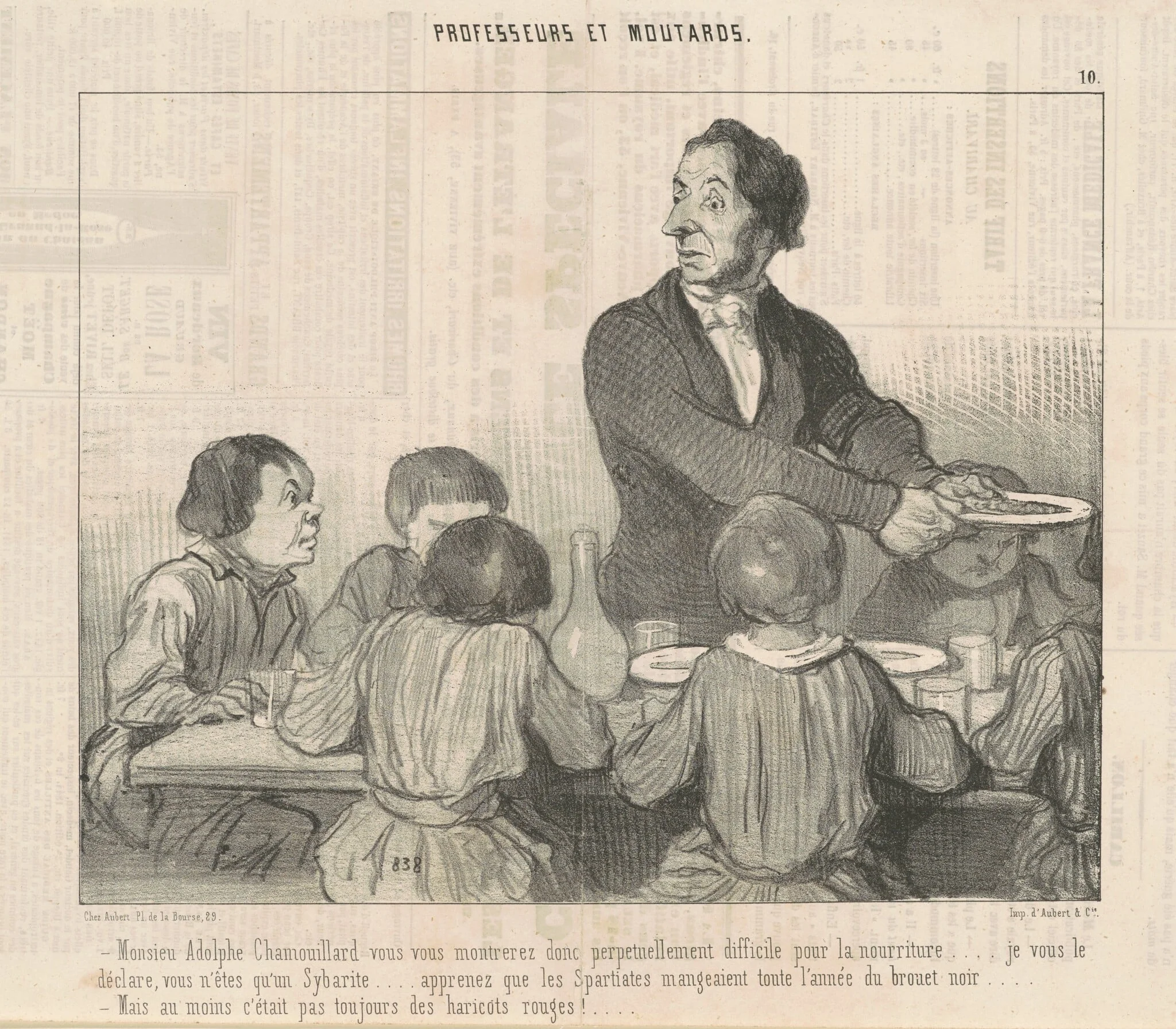 Monsieur Adolphe Chamouillard vous vous montrerez donc ..., by Honoré Daumier, ink, 1846