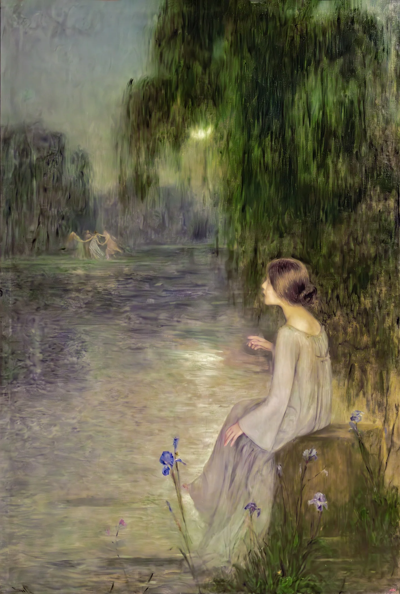 Dream, by Joan Brull Vinyoles, oil, 1905