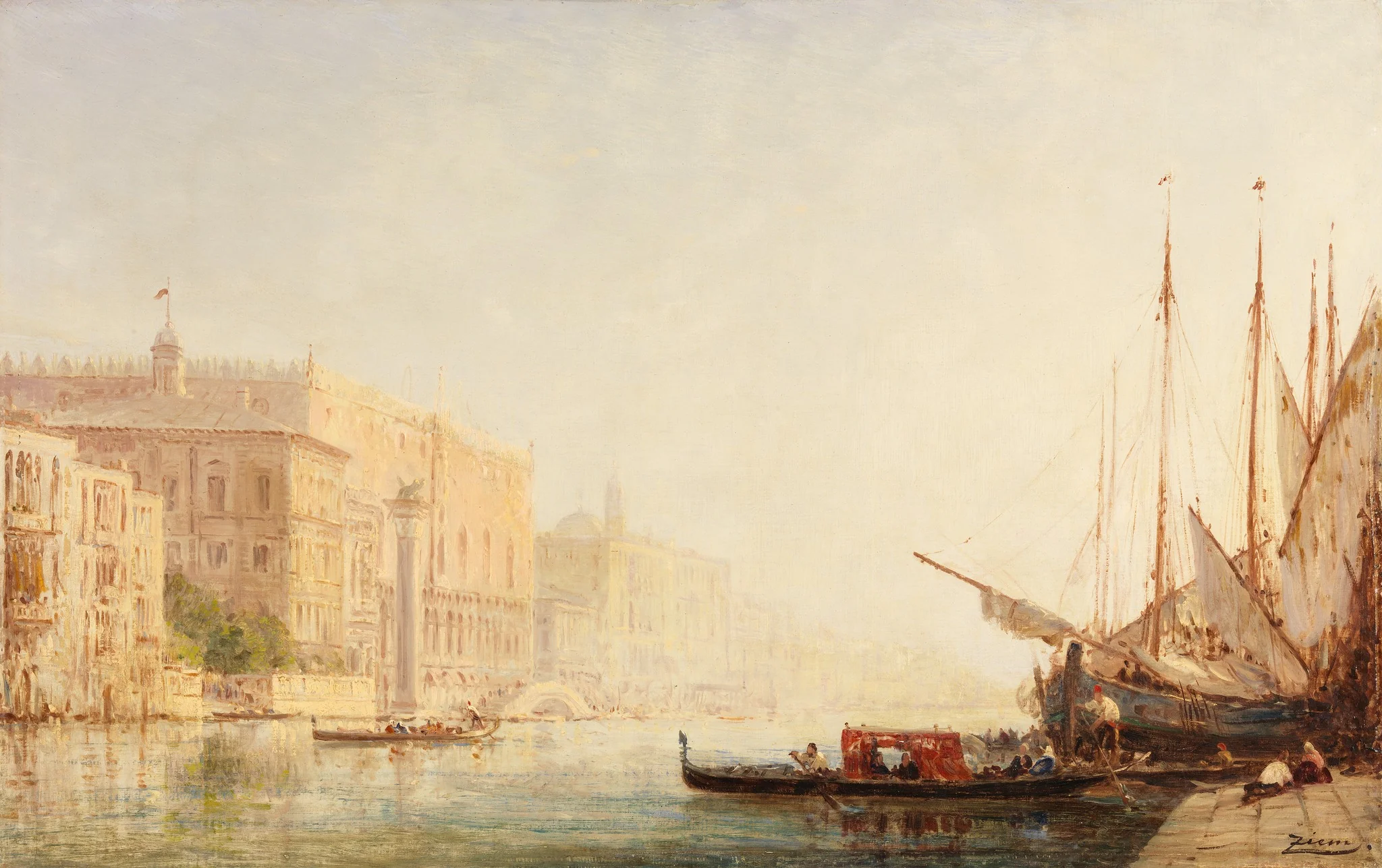 Venice: a Canal Scene, by Félix Ziem, oil, 1890