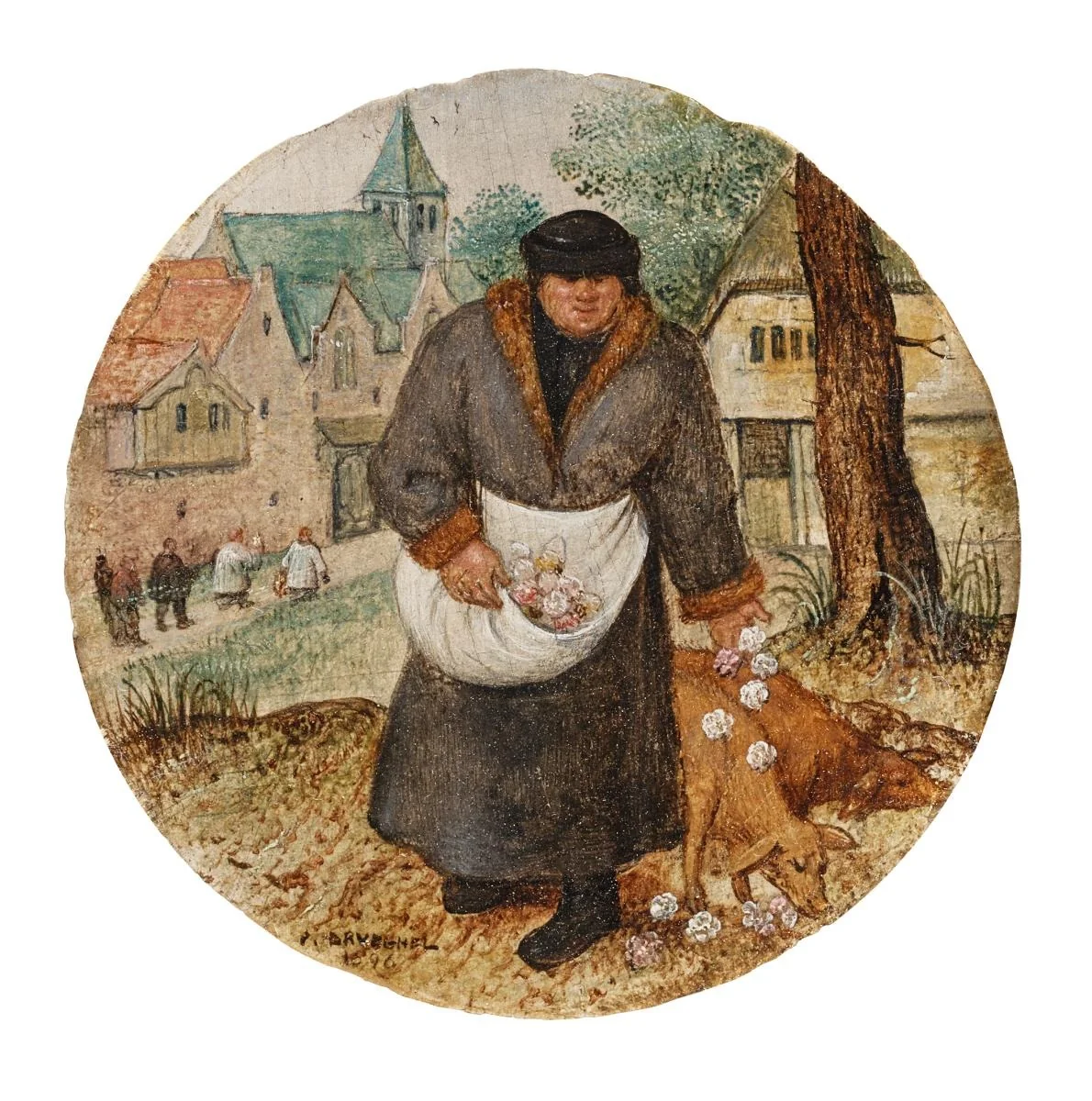 Vier Sprichwörter. Der rosenstreuende Reiche, by Pieter Brueghel the Younger, oil, 1598