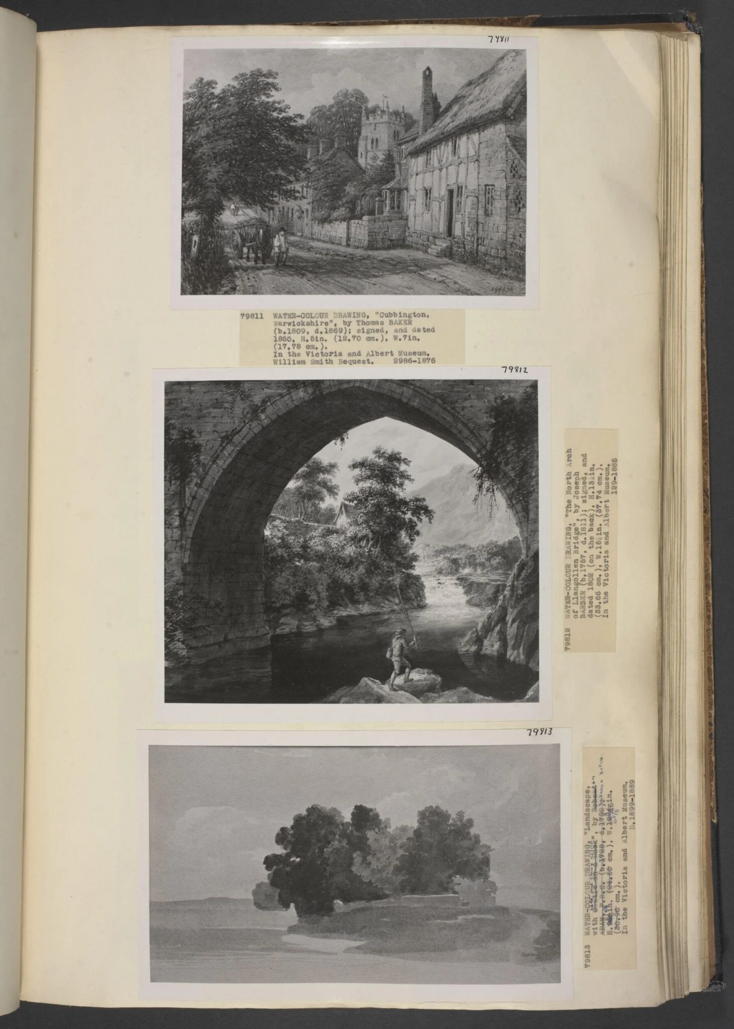 Clubbington in Warwickshire, by Thomas Baker, watercolor, 1860