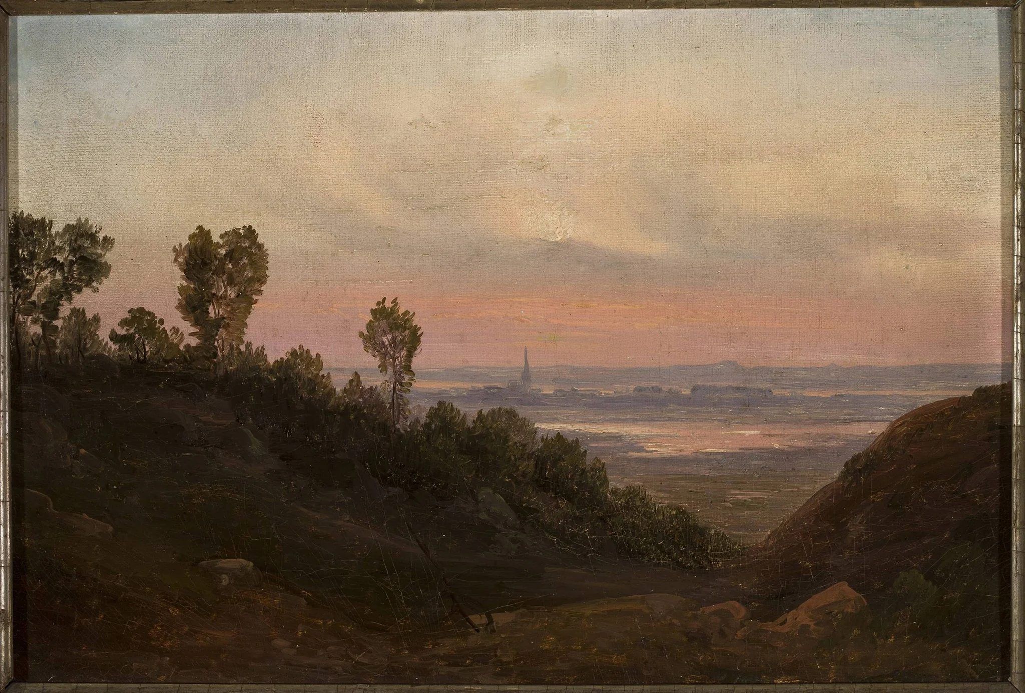 Hilly landscape at sunset, by Chrystian Breslauer, unspecified, 1852
