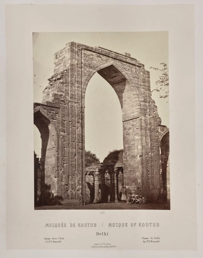 Mosque of Kootub, Delhi, by Louis-Théophile Marie Rousselet, 1866