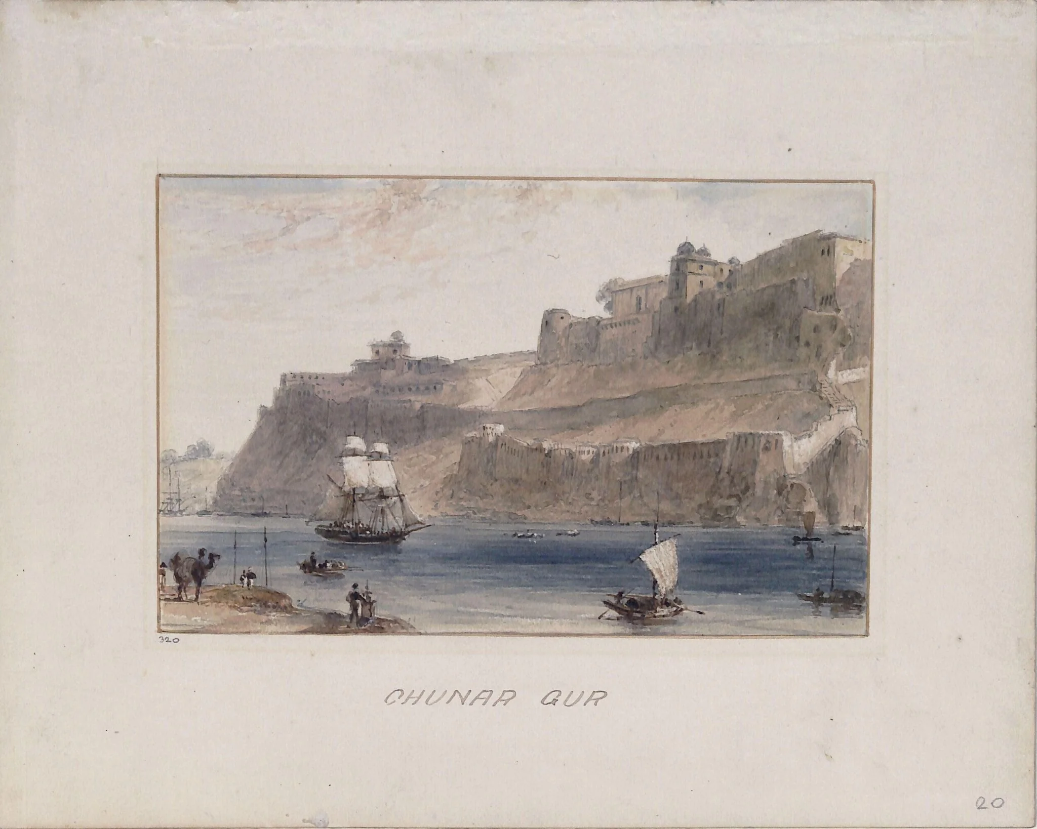 Chunar Gur, by William Daniell, watercolor, 1789