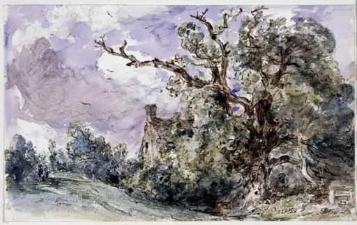 A cottage by a wood at Findon, Sussex