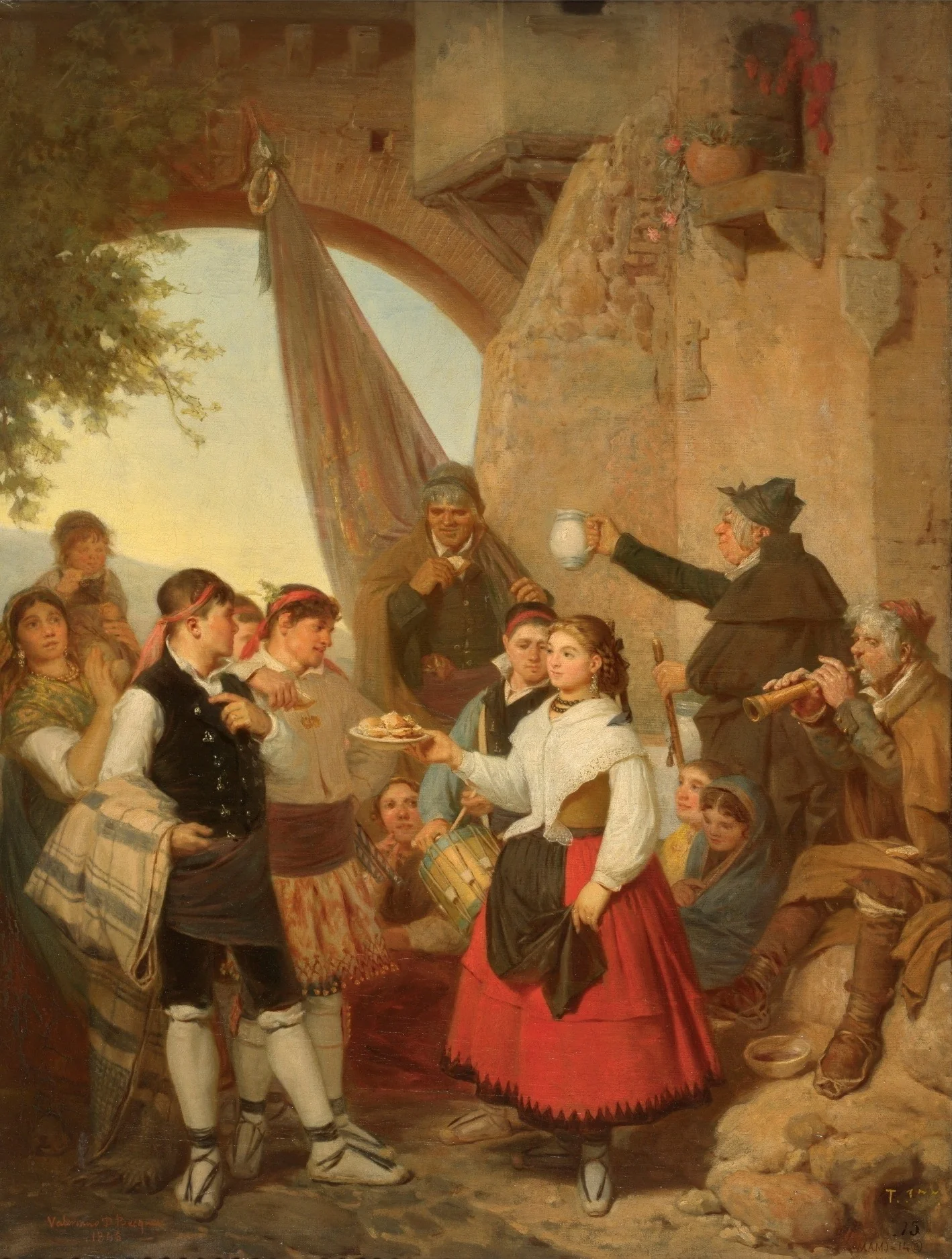 El presente. Fiesta mayor en Moncayo (Aragón) la víspera del santo patrono, by Valeriano Bécquer, oil, 1866