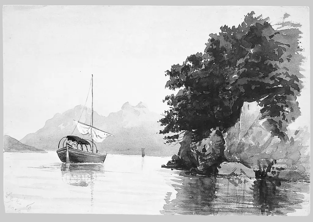 Lake of Lecco (from Switzerland 1869 Sketchbook)