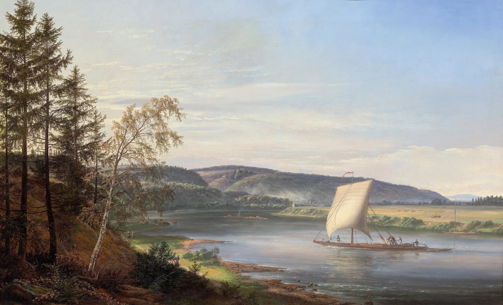 View of the Elbe from Coselschen Garten near Dresden