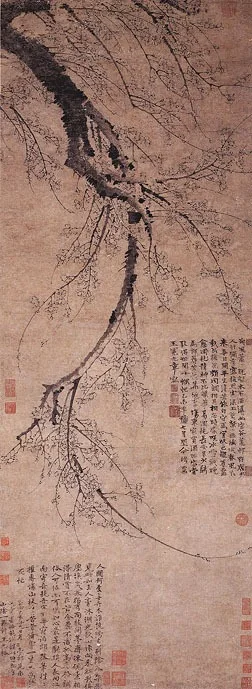 Plum Blossoms in Early Spring, by Wang Mian, unspecified, 1357