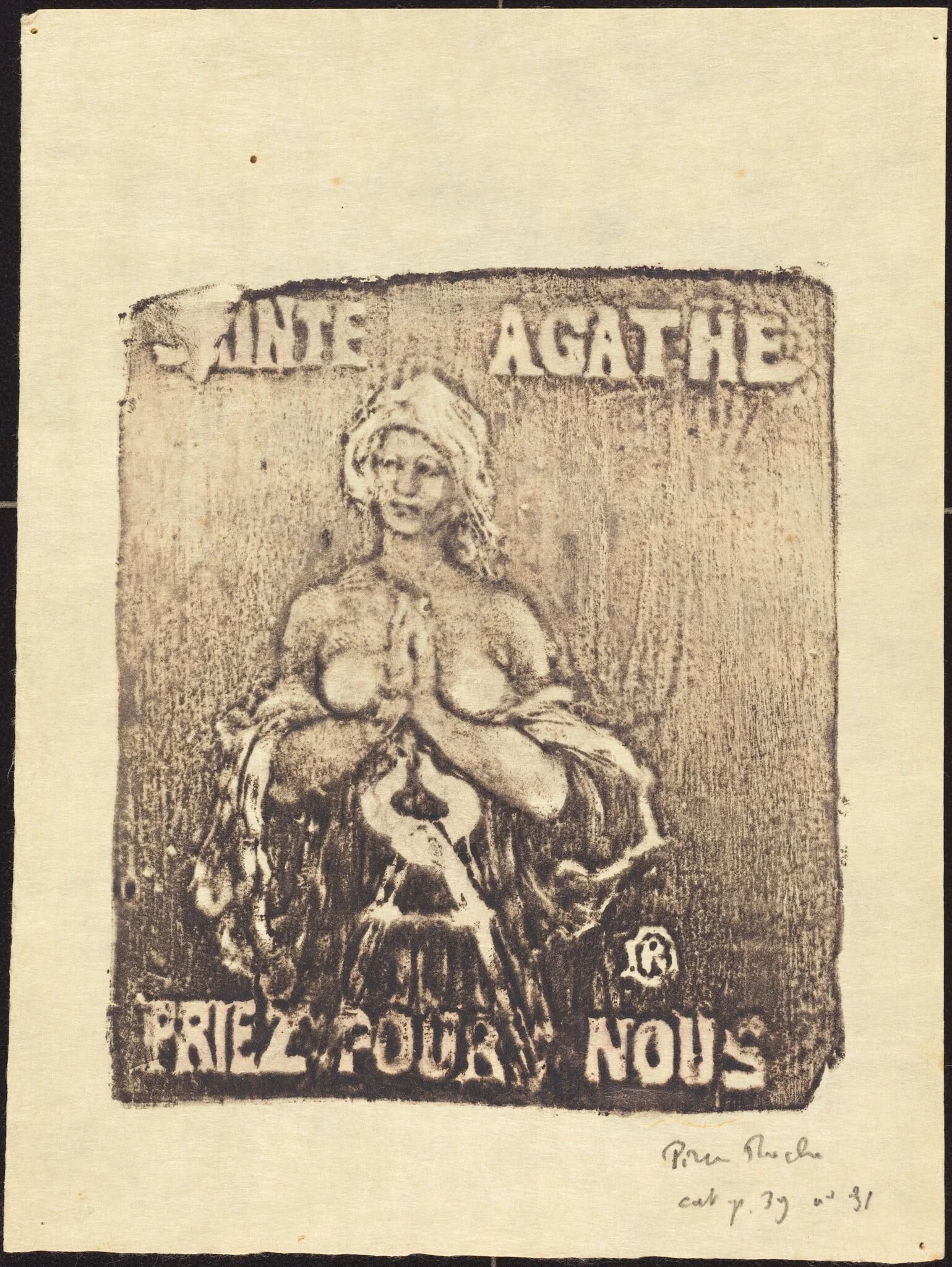 Saint Agathe (Saint Agatha), by Pierre Roche, 1921